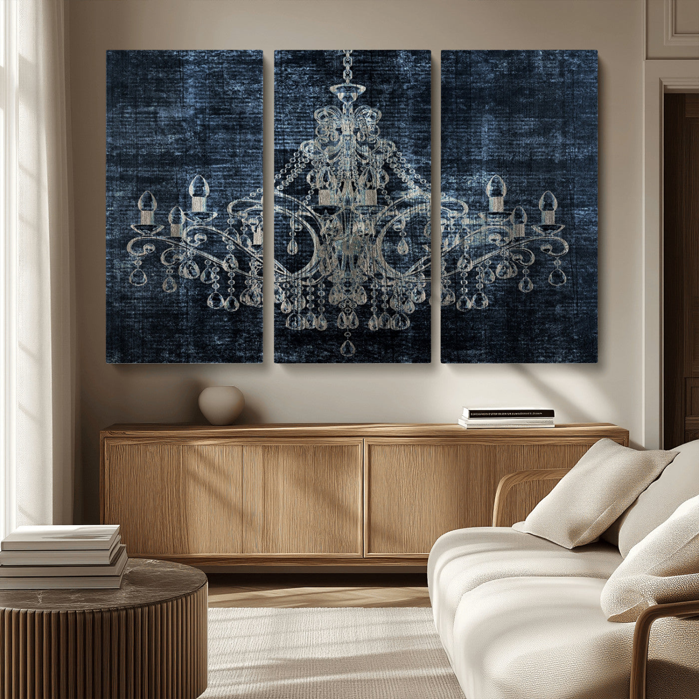 MGV-CV-48X32-3P - Dark Chandelier Wall Art Canvas Print