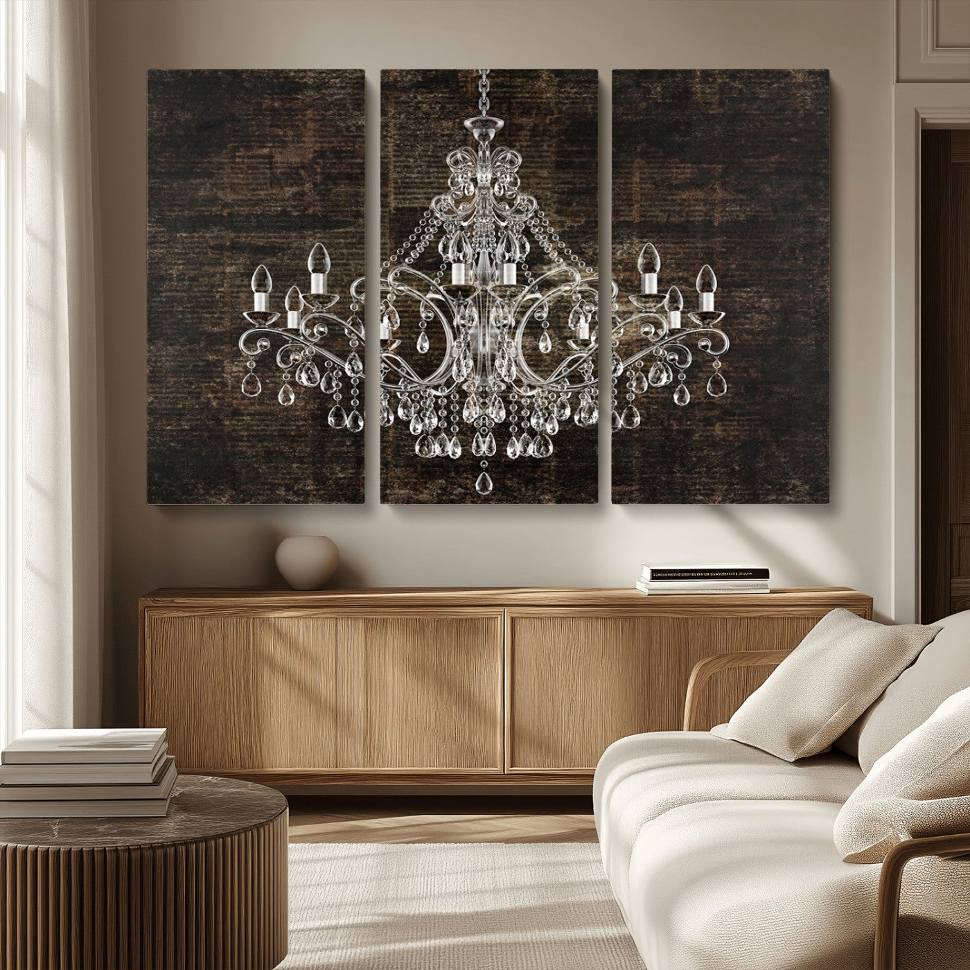 MGV-CV-48X32-3P - Rustic Chandelier Canvas Print