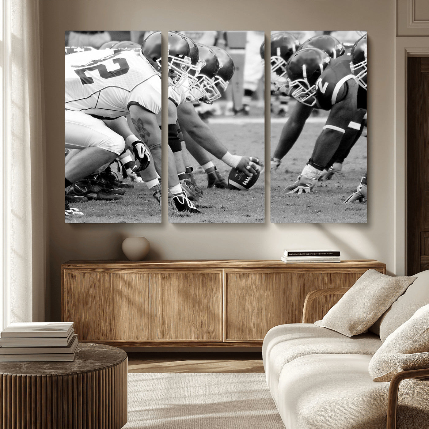 MGV-CV-48X32-3P - American Football Player Wall Art Canvas Print