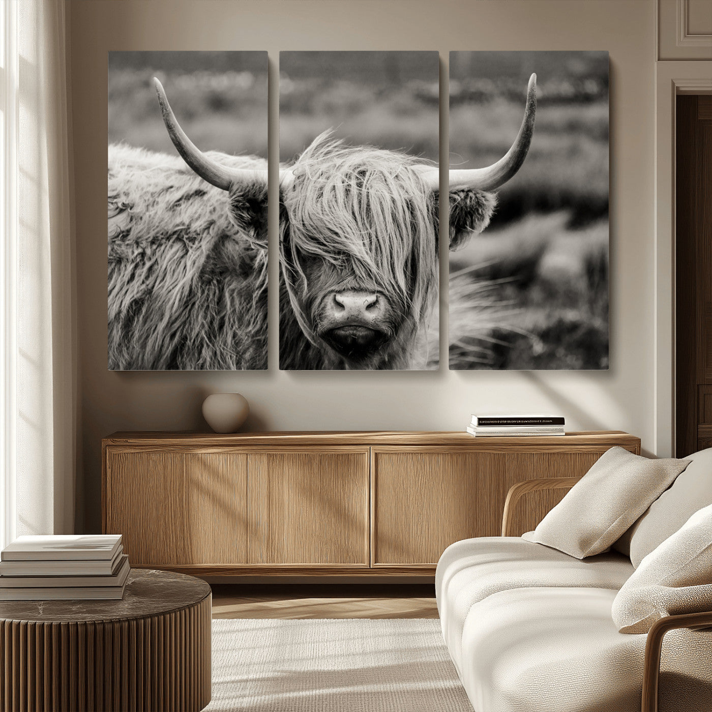 MGV-CV-48X32-3P - Cow Focus Canvas Wall Art Print