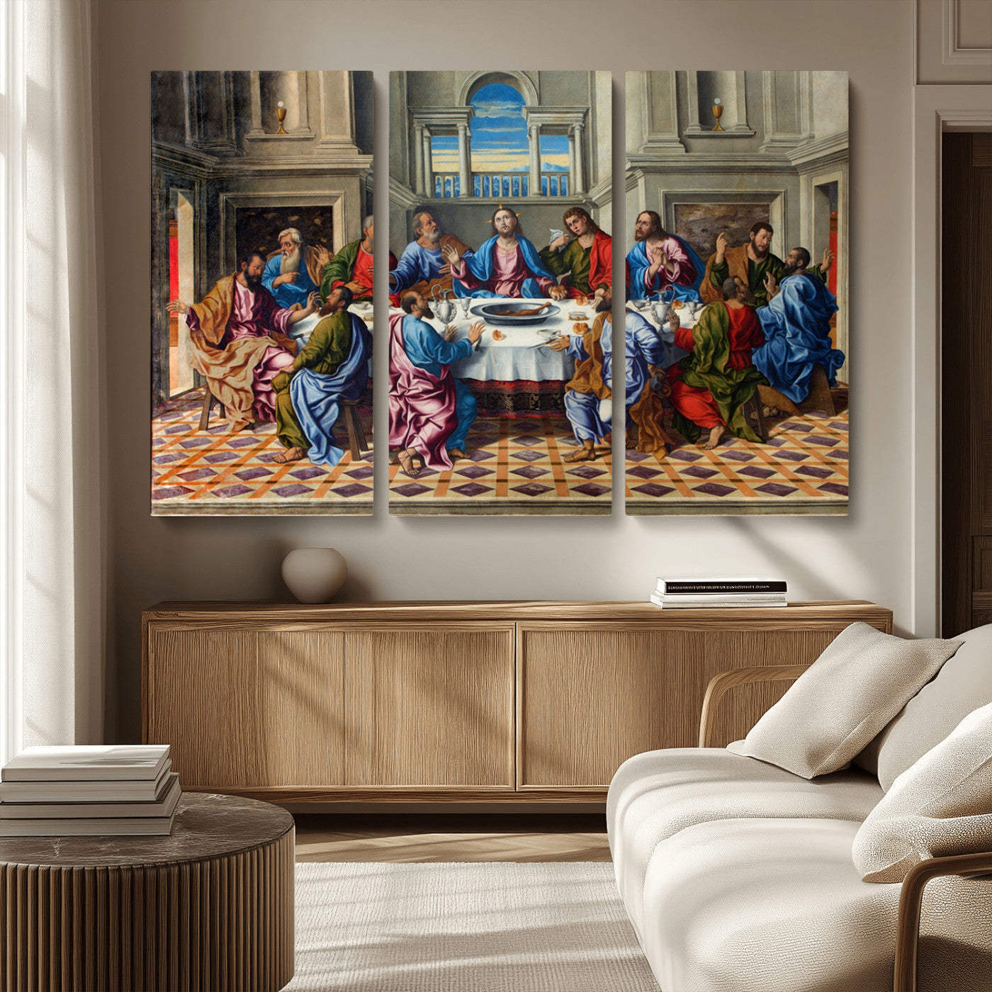 MGV-CV-48X32-3P - The Last Supper Multi Panel Canvas Wall Art