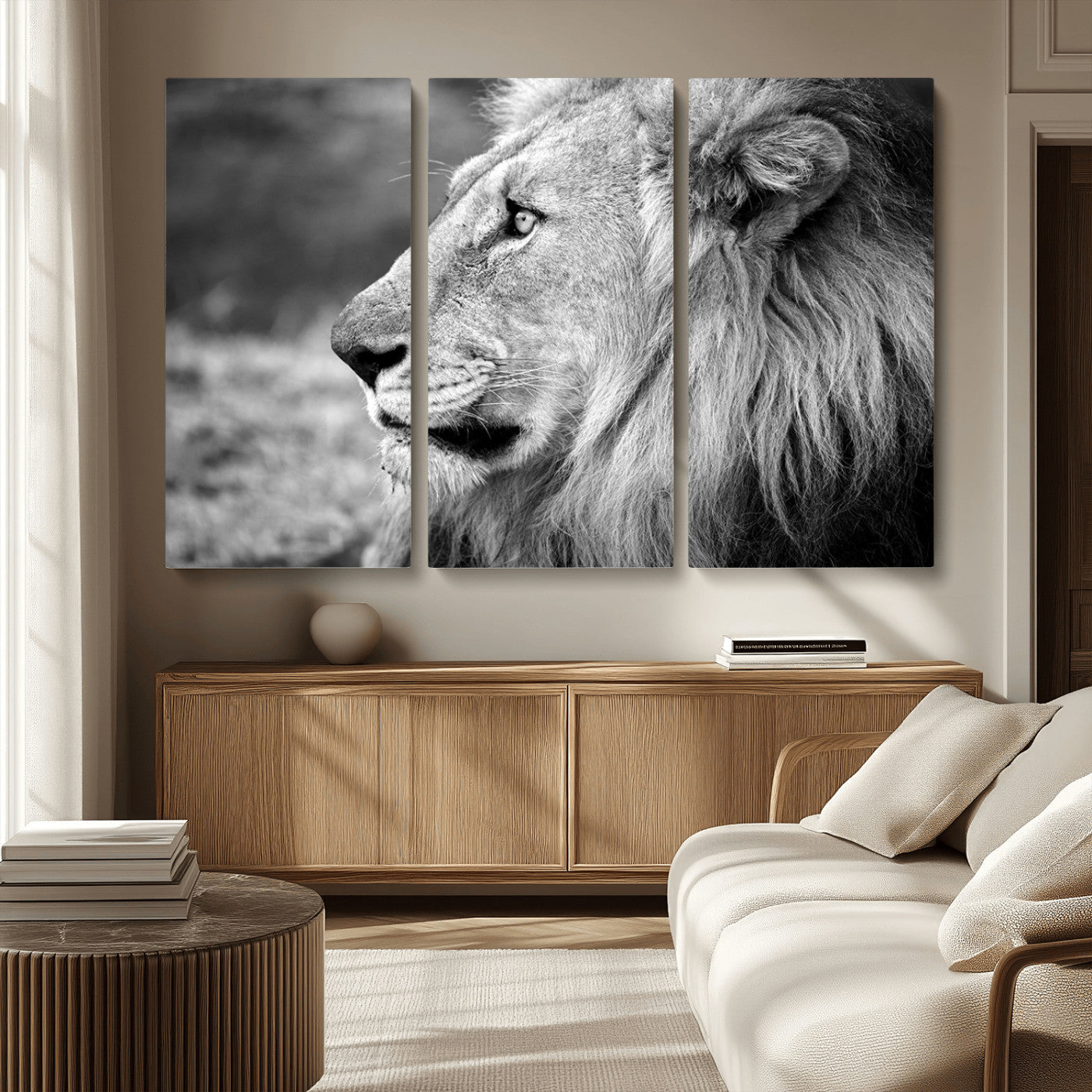 MGV-CV-48X32-3P - African Lion Wall Art Canvas Print