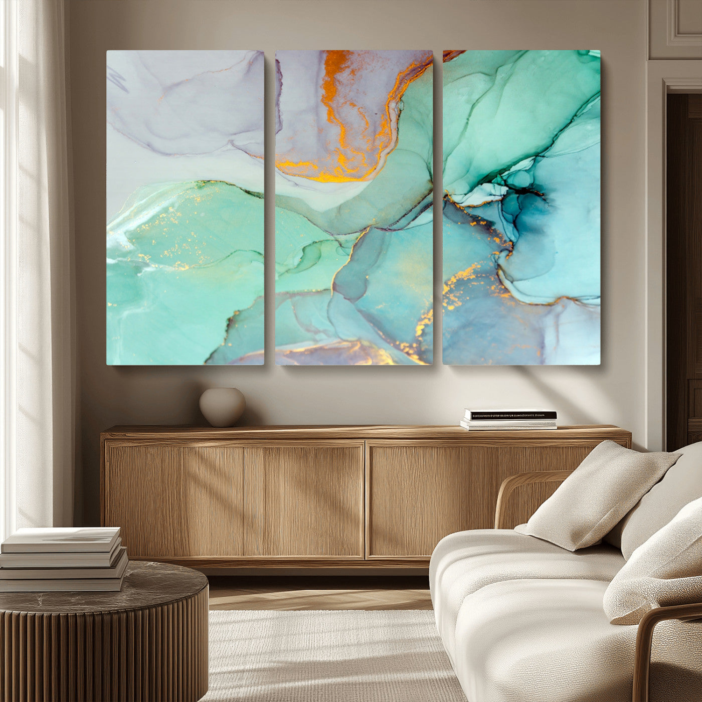 MGV-CV-48X32-3P - Colorful Marble Fluid Effect Canvas Wall Art Print