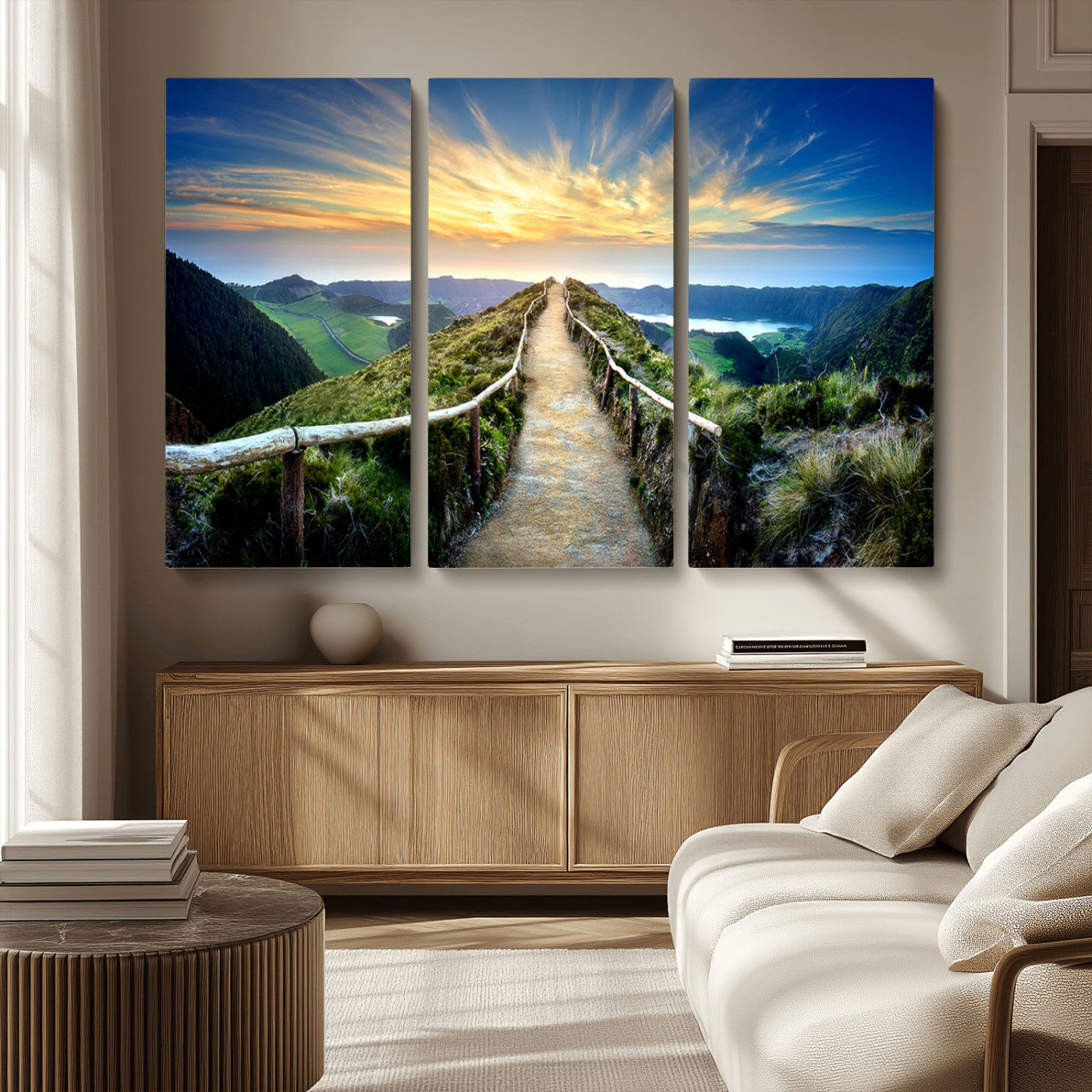 MGV-CV-48X32-3P - Mountain Landscape Wall Art Canvas Print