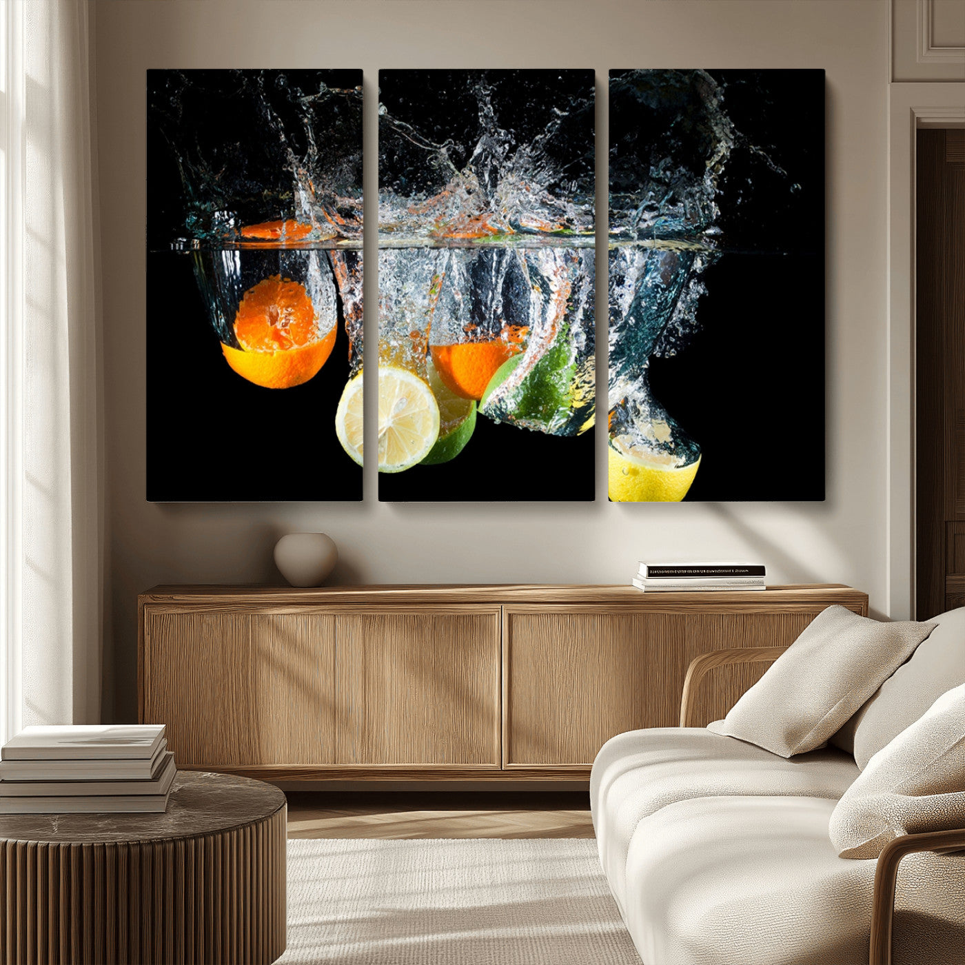 MGV-CV-48X32-3P - Kitchen Wall Art, Kitchen Fruits Art Canvas Print