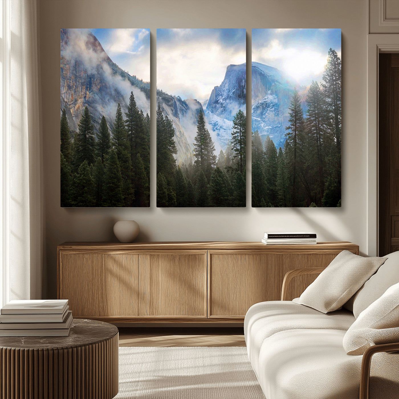 MGV-CV-48X32-3P - Half Dome Yosemite Calinia Wall Art Canvas Print El Capitan