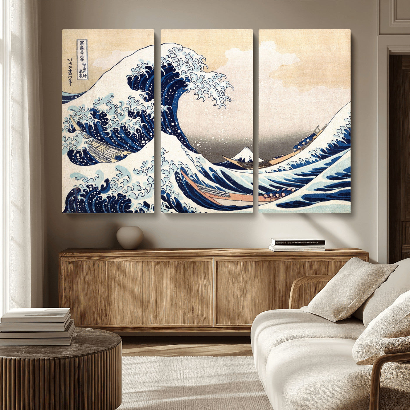 MGV-CV-48X32-3P - Hokusai: The Breaking Wave off Kanagawa Canvas Print