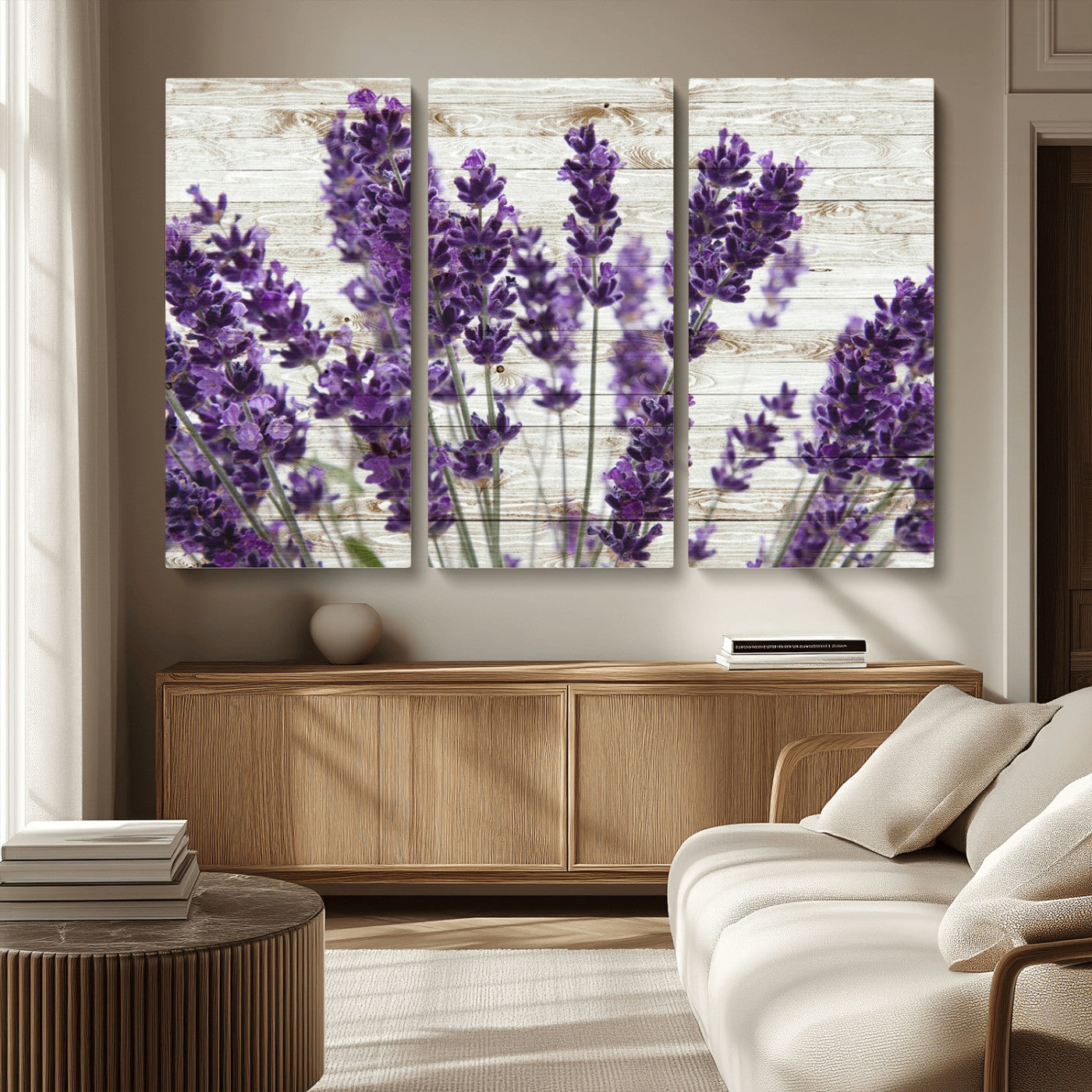 MGV-CV-48X32-3P - Lavender Canvas Wall Art Flower Print