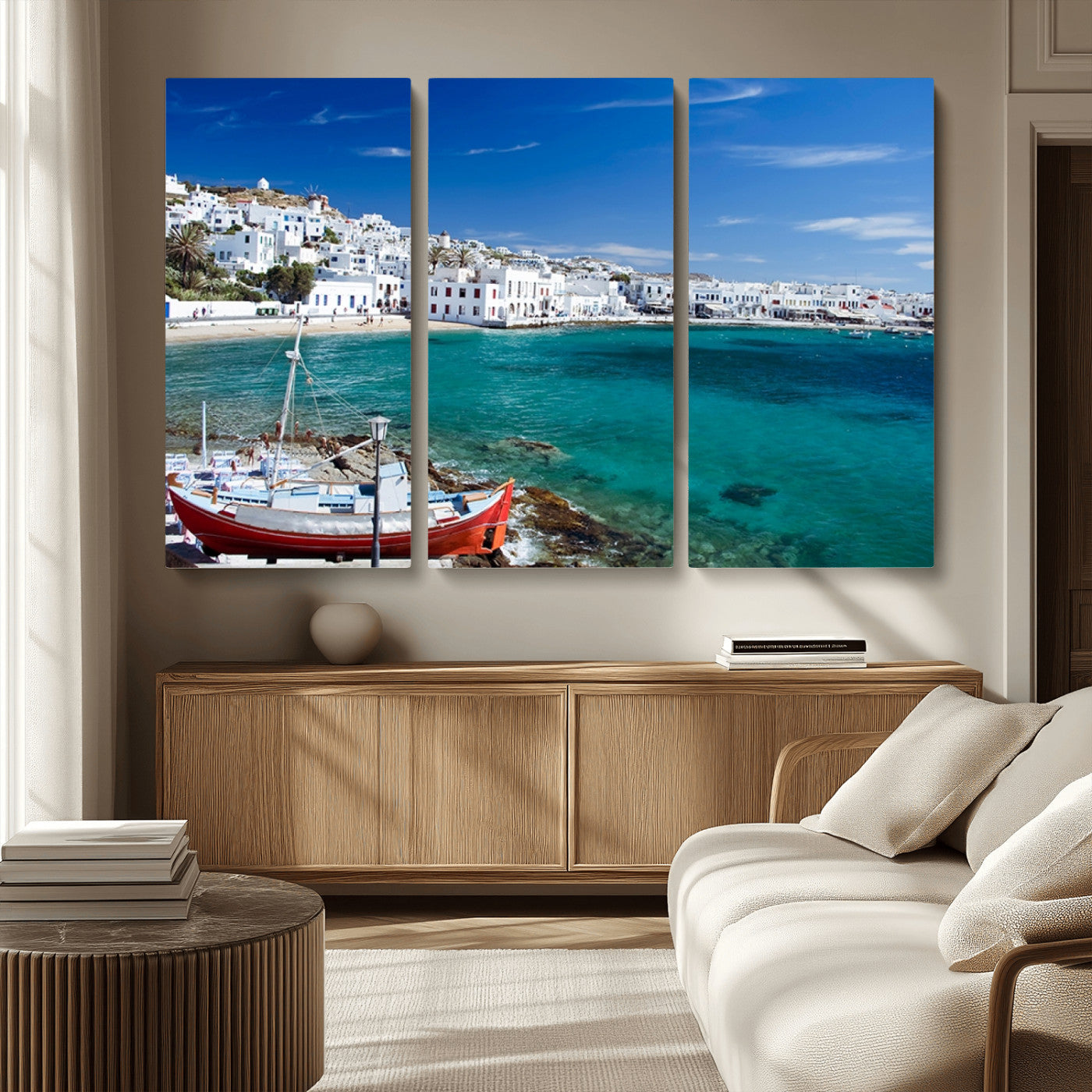 MGV-CV-48X32-3P - Santorini Wall Art Canvas Print