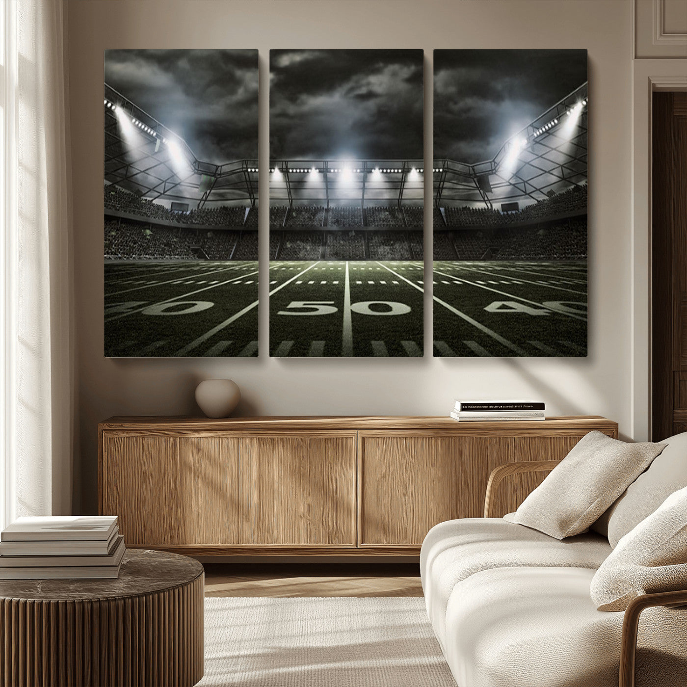 -American Football Stadium Wall Art Canvas Print, Stadium Sport Wall Art Print