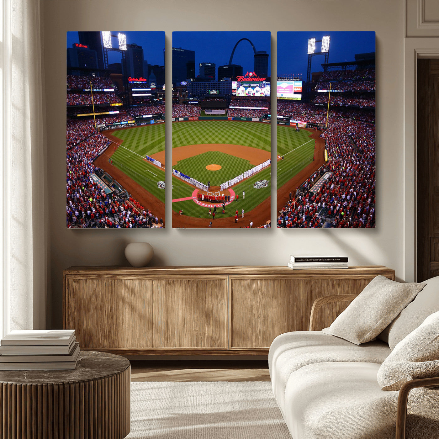 MGV-CV-48X32-3P - St. Louis Cardinals Baseball Team Print - Busch Stadium Wall Art Canvas Print