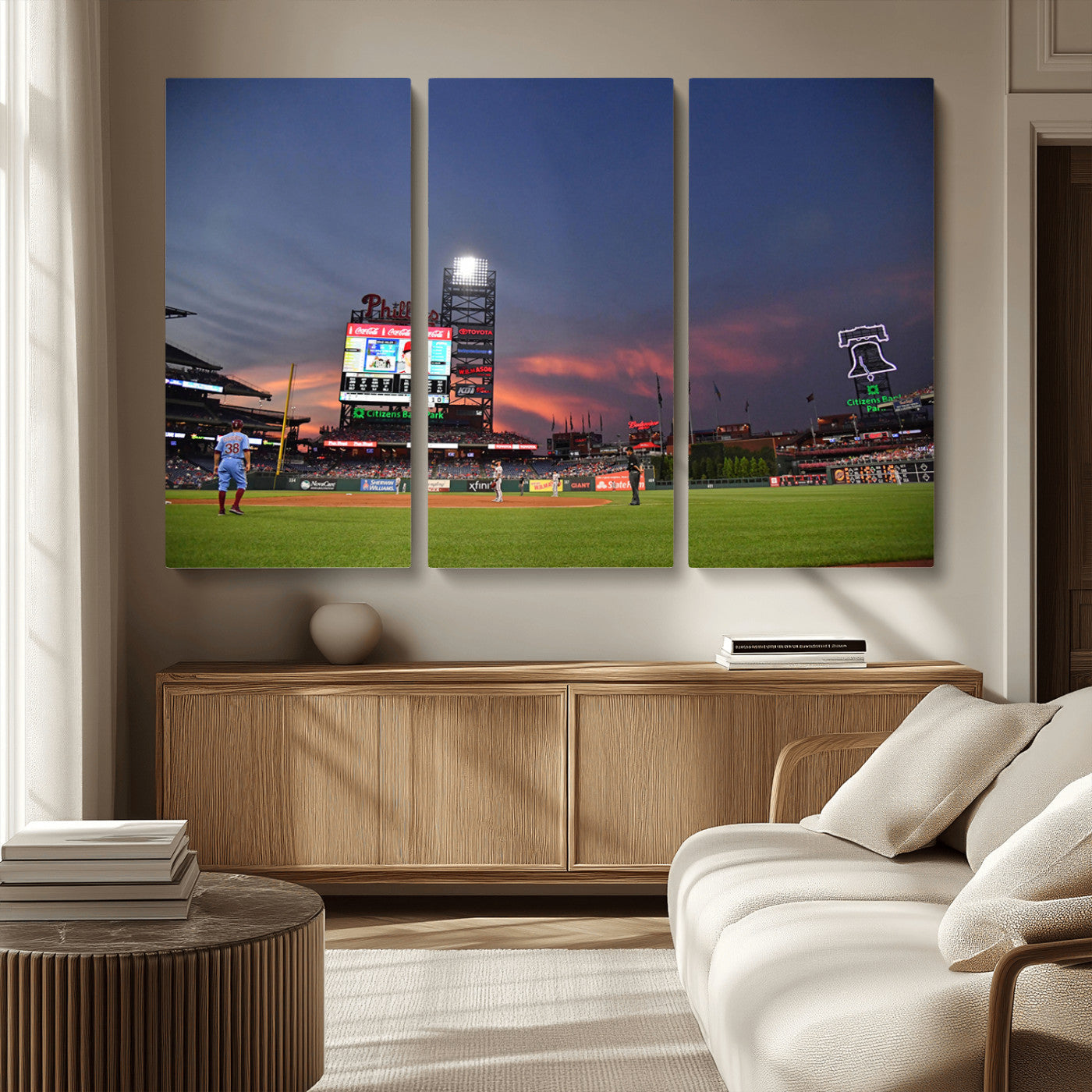 MGV-CV-48X32-3P - Philadelphia Phillies Baseball Print - Philadelphia Citizens Bank Park Stadium Wall Art, Phillies