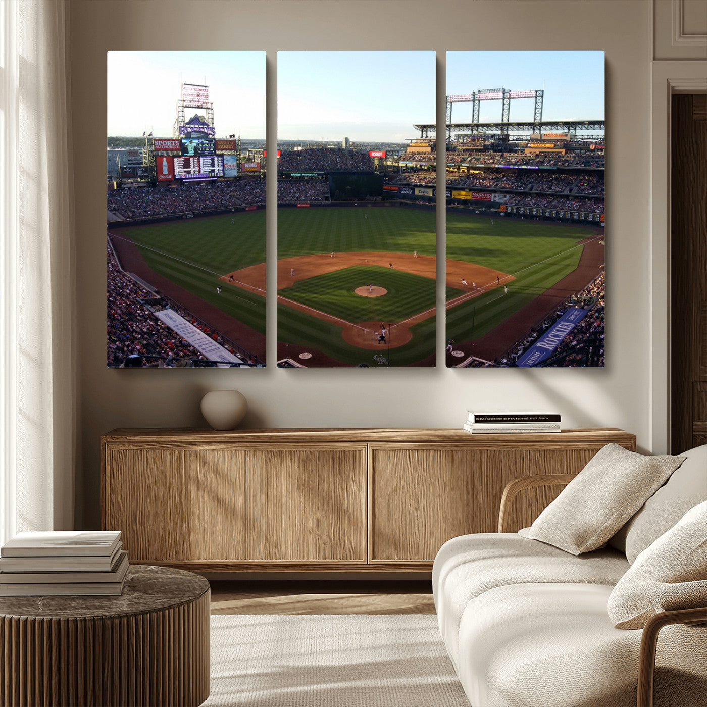 MGV-CV-48X32-3P - Colorado Rockies Coors Field Wall Art Canvas Print - MLB Baseball Stadium