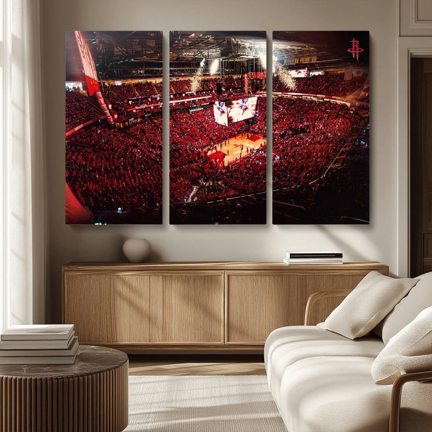 MGV-CV-48X32-3P - Houston Rockets Basketball Team Print Canvas- Houston Toyota Center Stadium Wall Art Canvas Print