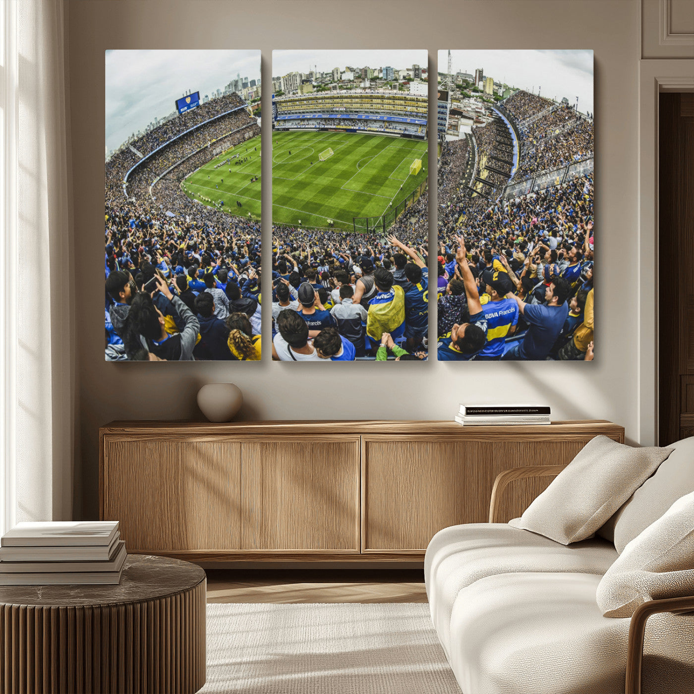 MGV-CV-48X32-3P - Boca Juniors Soccer Team Print Wall Art - Buenos Aires Bombonera Stadium Canvas Print
