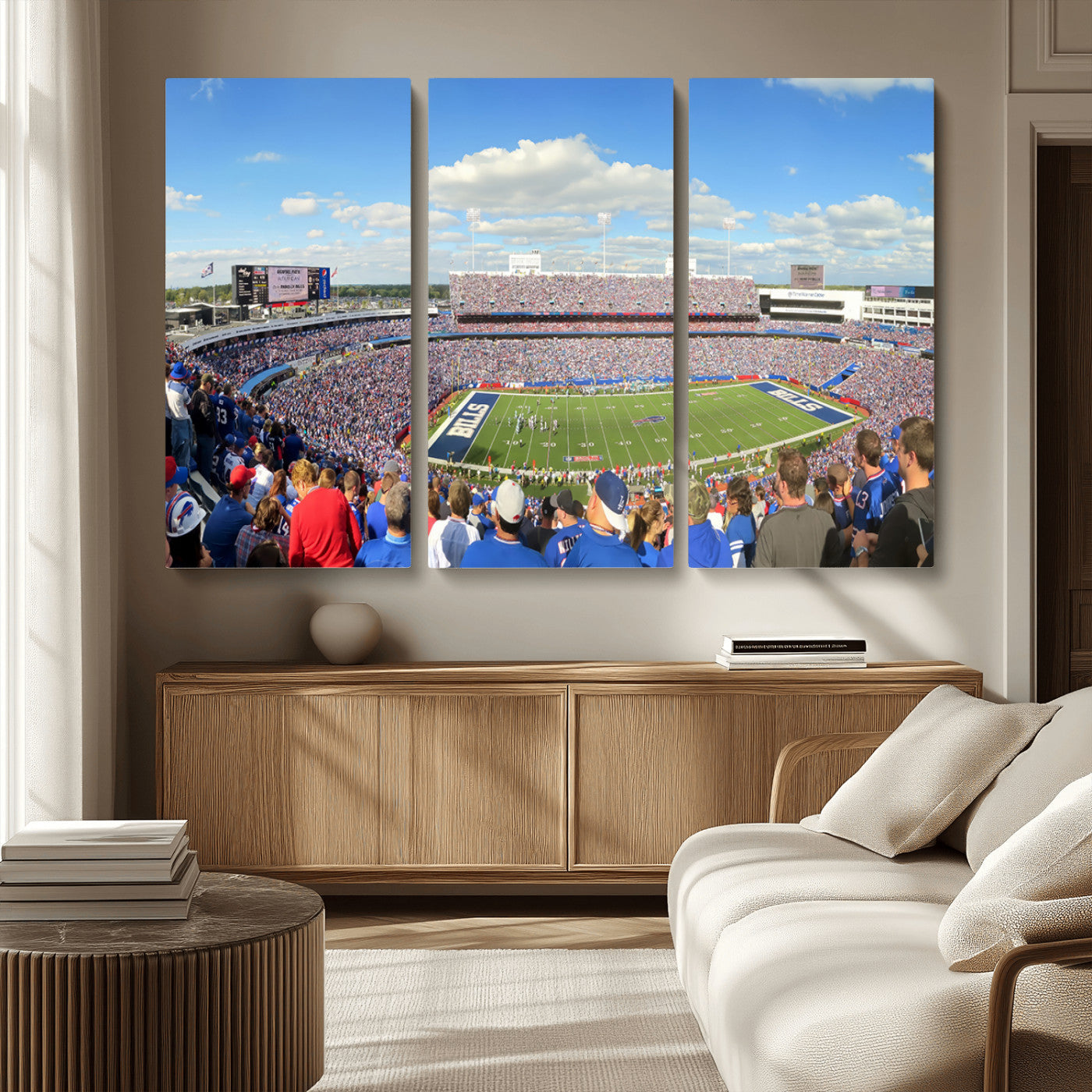 MGV-CV-48X32-3P - Buffalo Bills NFL Football Team Print - Buffalo Highmark Stadium Wall Art Canvas Print