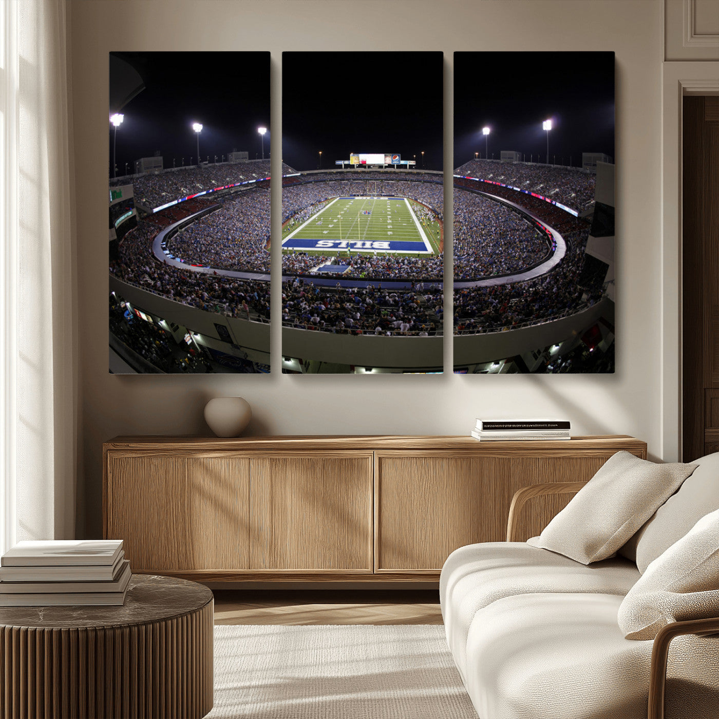 MGV-CV-48X32-3P - Buffalo Bills NFL Football Team Print - Buffalo Highmark Stadium Wall Art Canvas Print