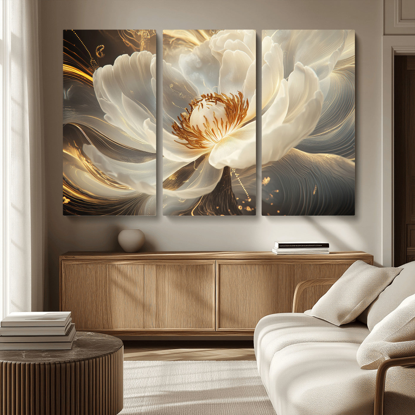 MGV-CV-48X32-3P - Abstract Floral Wall Art Canvas Print