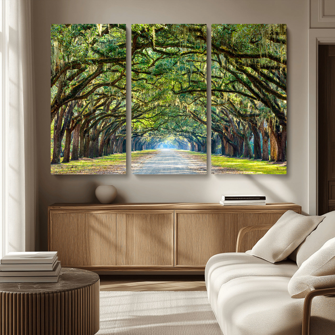 MGV-CV-48X32-3P - Wormsloe State Plantation Driveway Wall Art Canvas Print