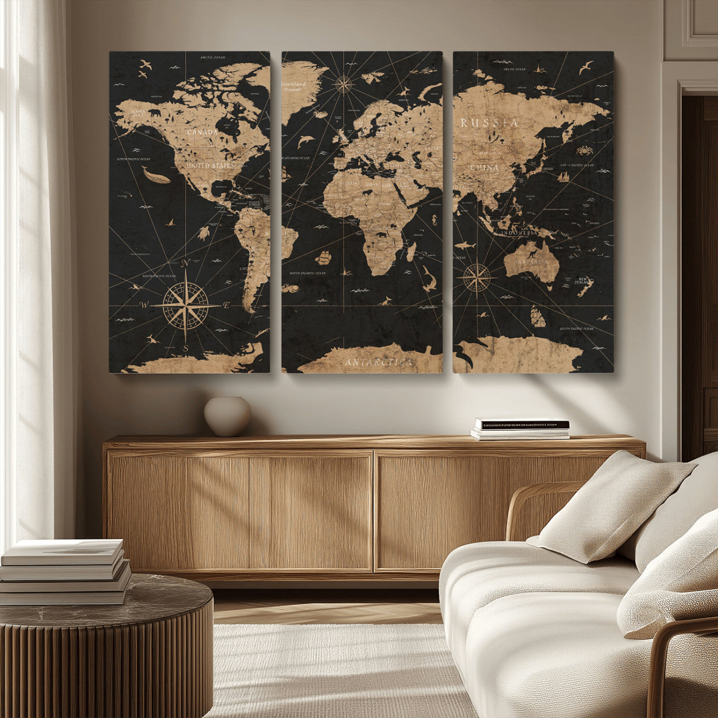61023-MGV-CV-36X24-World Map Canvas Print – Framed Wall Art for Home Decor
