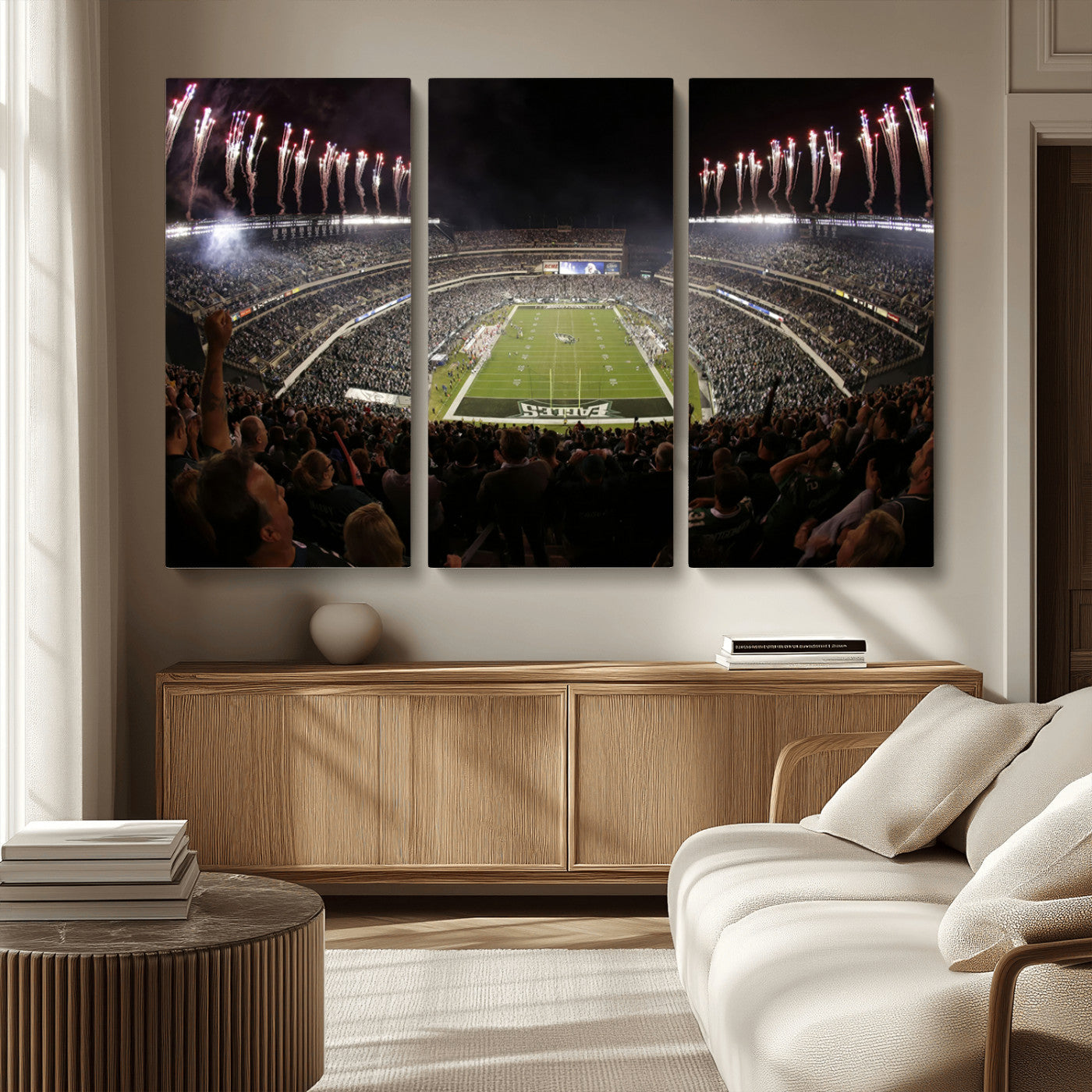 MGV-CV-48X32-3P - Eagles Field Stadium Wall Art - Philadelphia Eagles Football Team Print - Philadelphia Lincoln