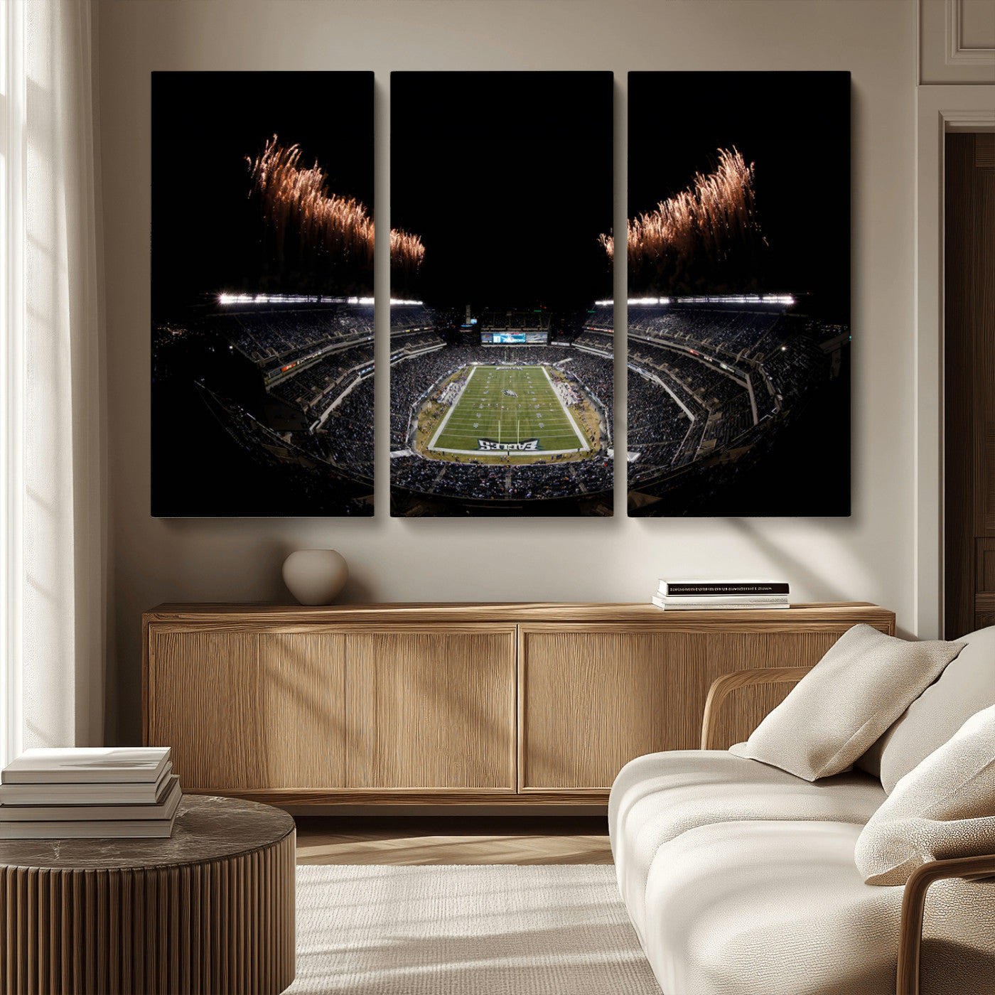 MGV-CV-48X32-3P - Eagles Field Stadium Wall Art | Philadelphia Eagles Football Team Print - Philadelphia Lincoln