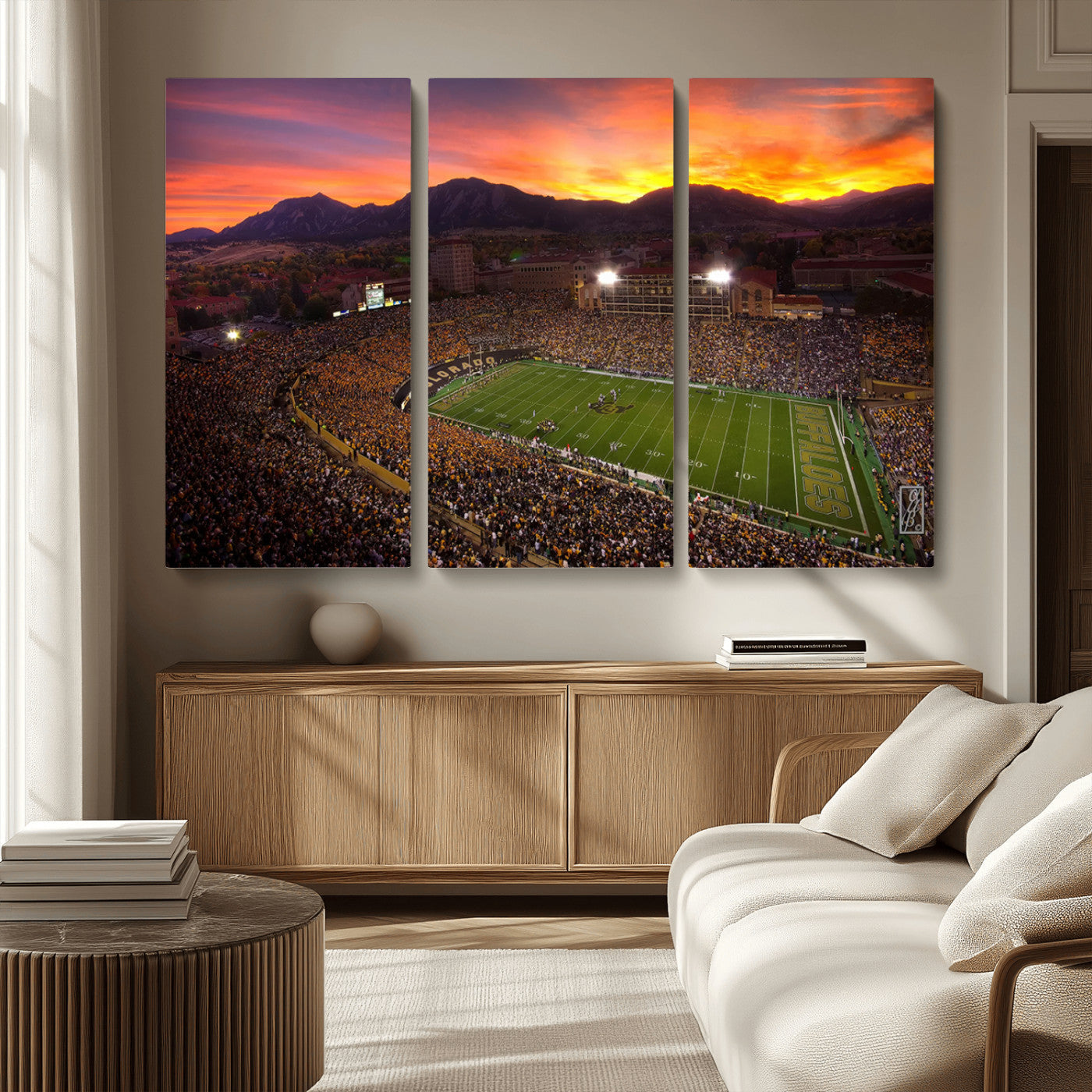 MGV-CV-48X32-3P - Folsom Field - University of Colorado Buffaloes Football Stadium, Colorado Buffaloes Wall Art Canvas