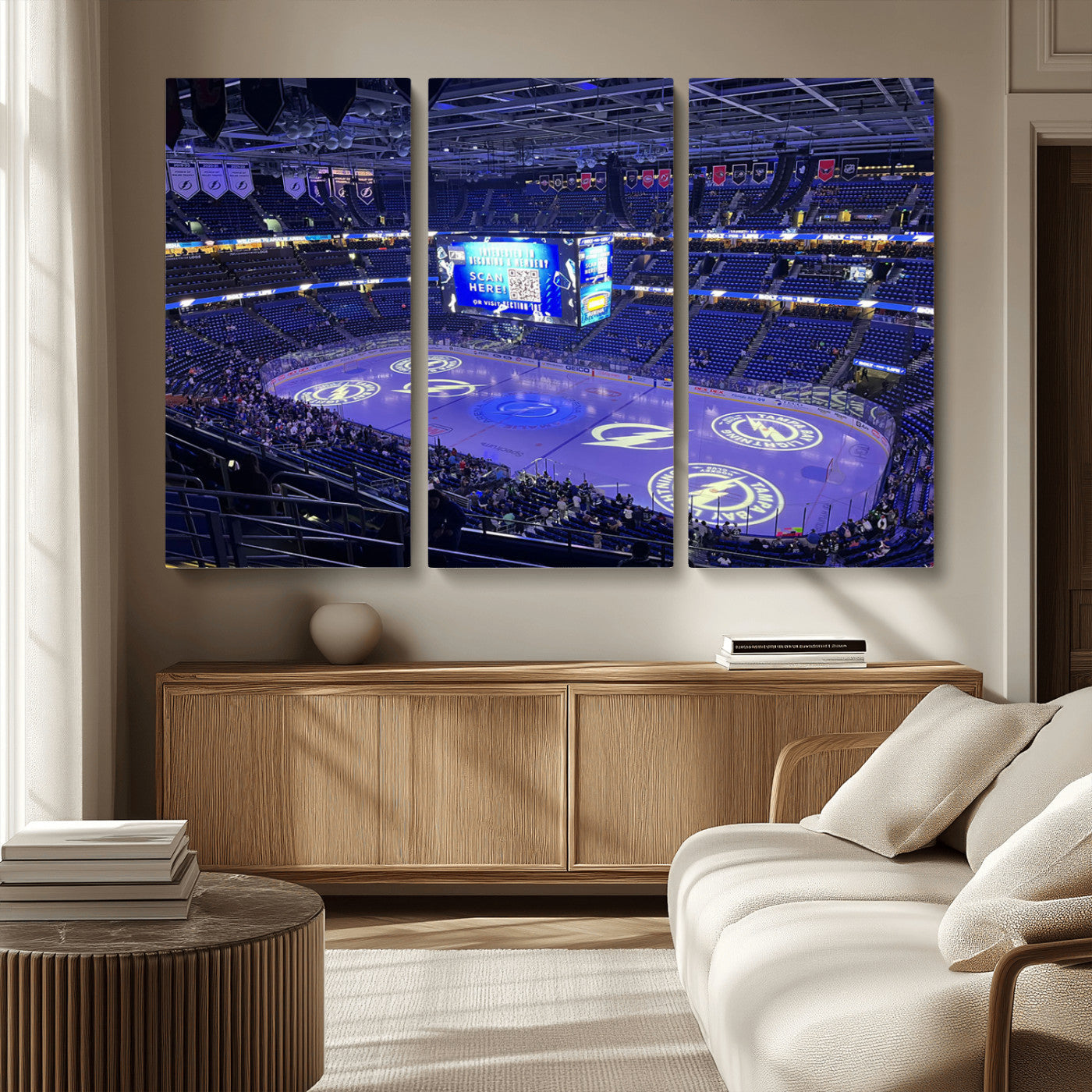 MGV-CV-48X32-3P - Amalie Arena Florida Wall Art Canvas Print - NHL Hockey Stadium Print Wall Art