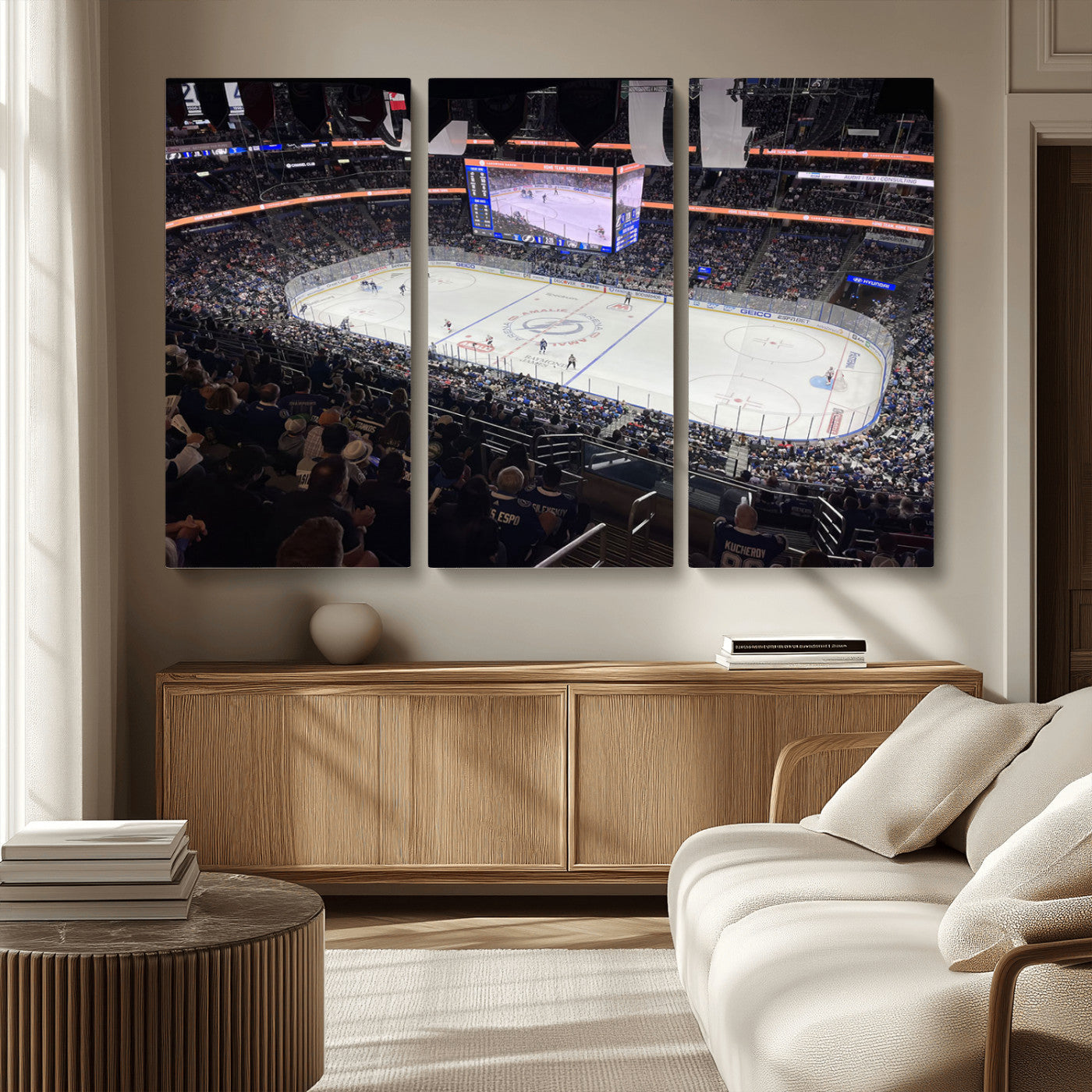 MGV-CV-48X32-3P - Amalie Arena Florida Wall Art Canvas Print - NHL Hockey Stadium Print