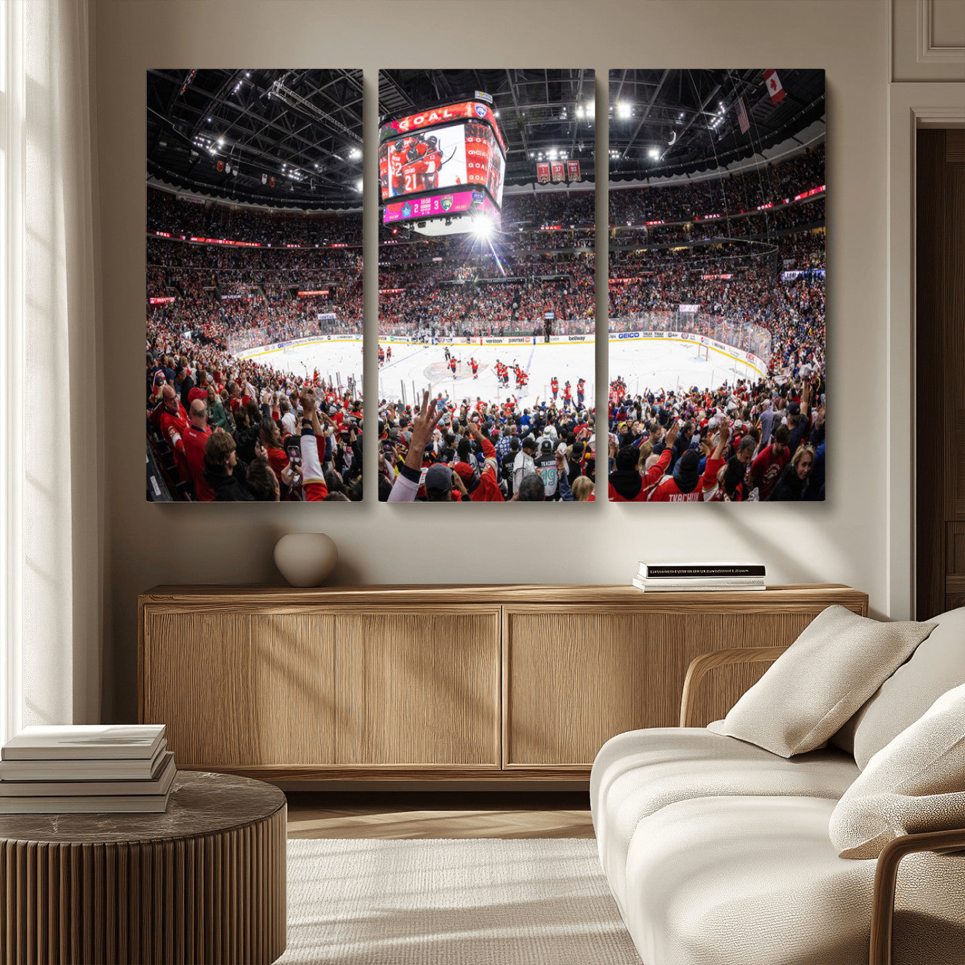 MGV-CV-48X32-3P - Amerant Bank Arena Wall Art Canvas Print - Basketball Arena Stadium Print