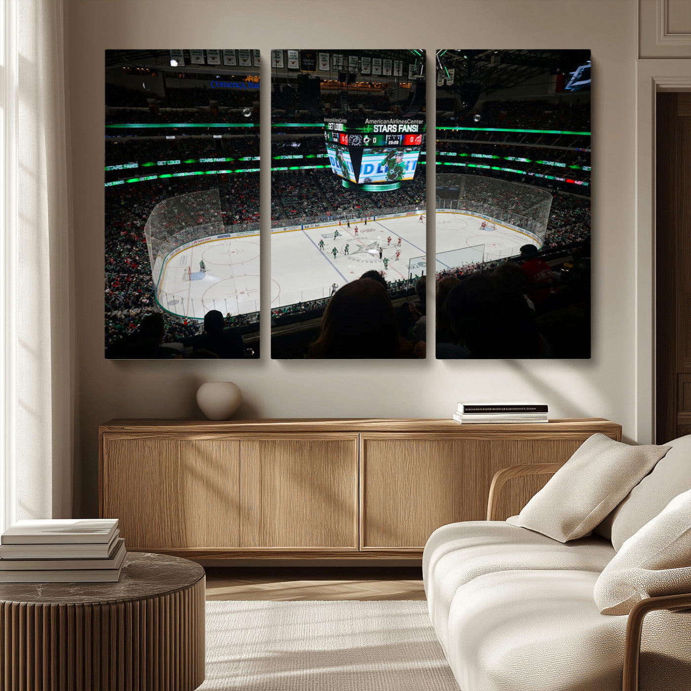 MGV-CV-48X32-3P - American Airlines Center Dallas Stars Wall Art Canvas Print - Dallas Hockey Arena Stadium Print