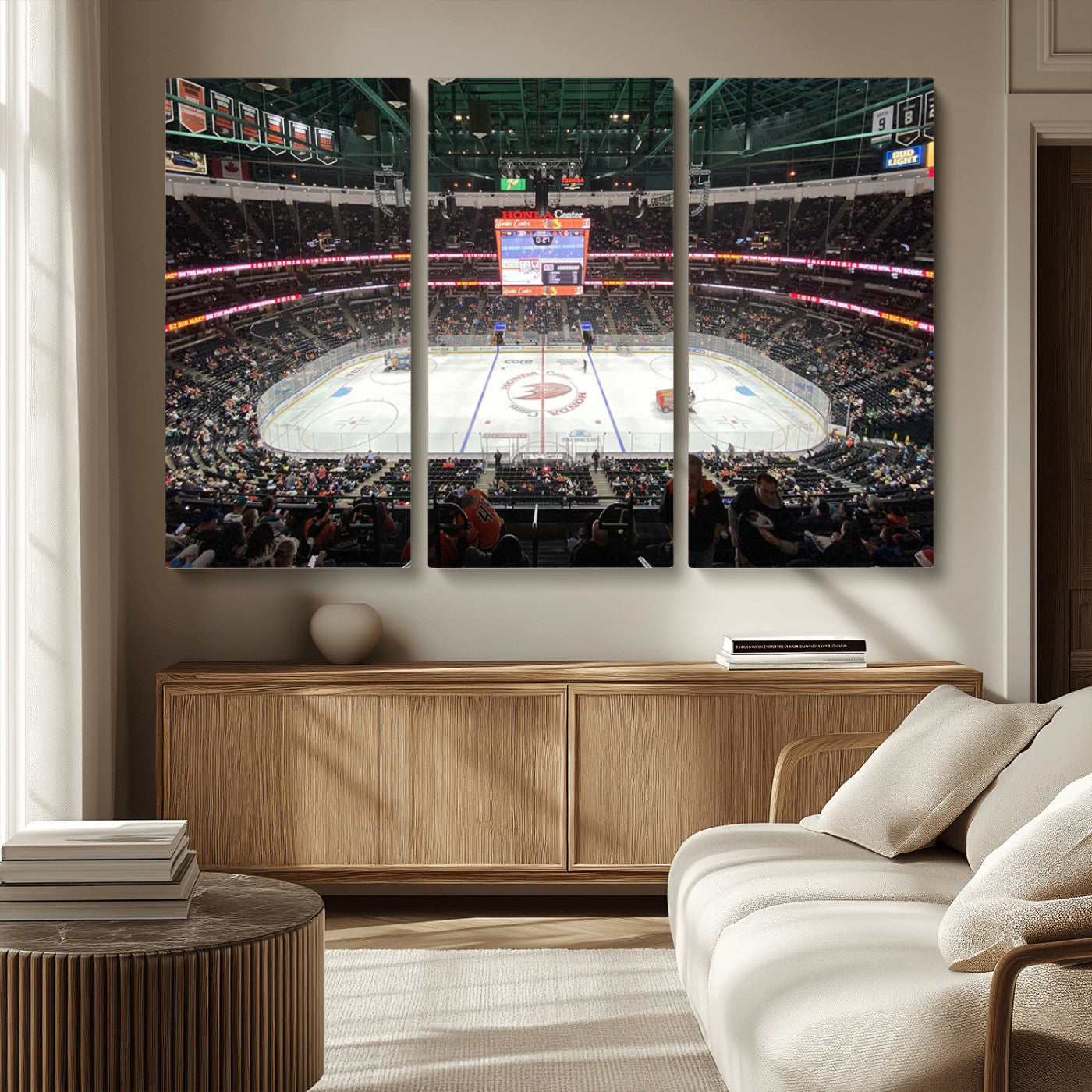 MGV-CV-48X32-3P - Honda Center California Anaheim Ducks Ice Hockey Stadium Canvas Print Wall Art