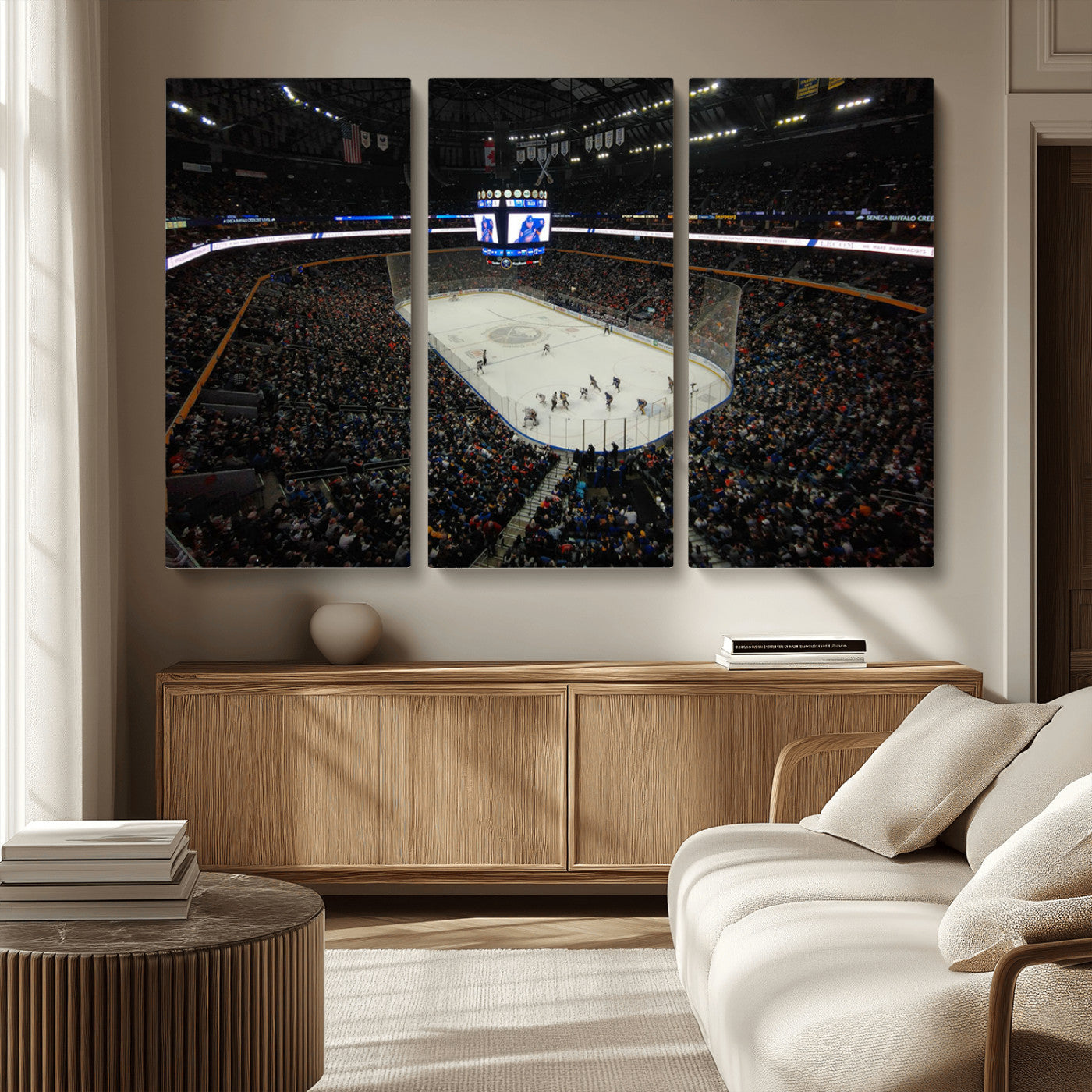 MGV-CV-48X32-3P - KeyBank Center New York Buffalo Sabres Hockey Stadium Canvas Print Wall Art