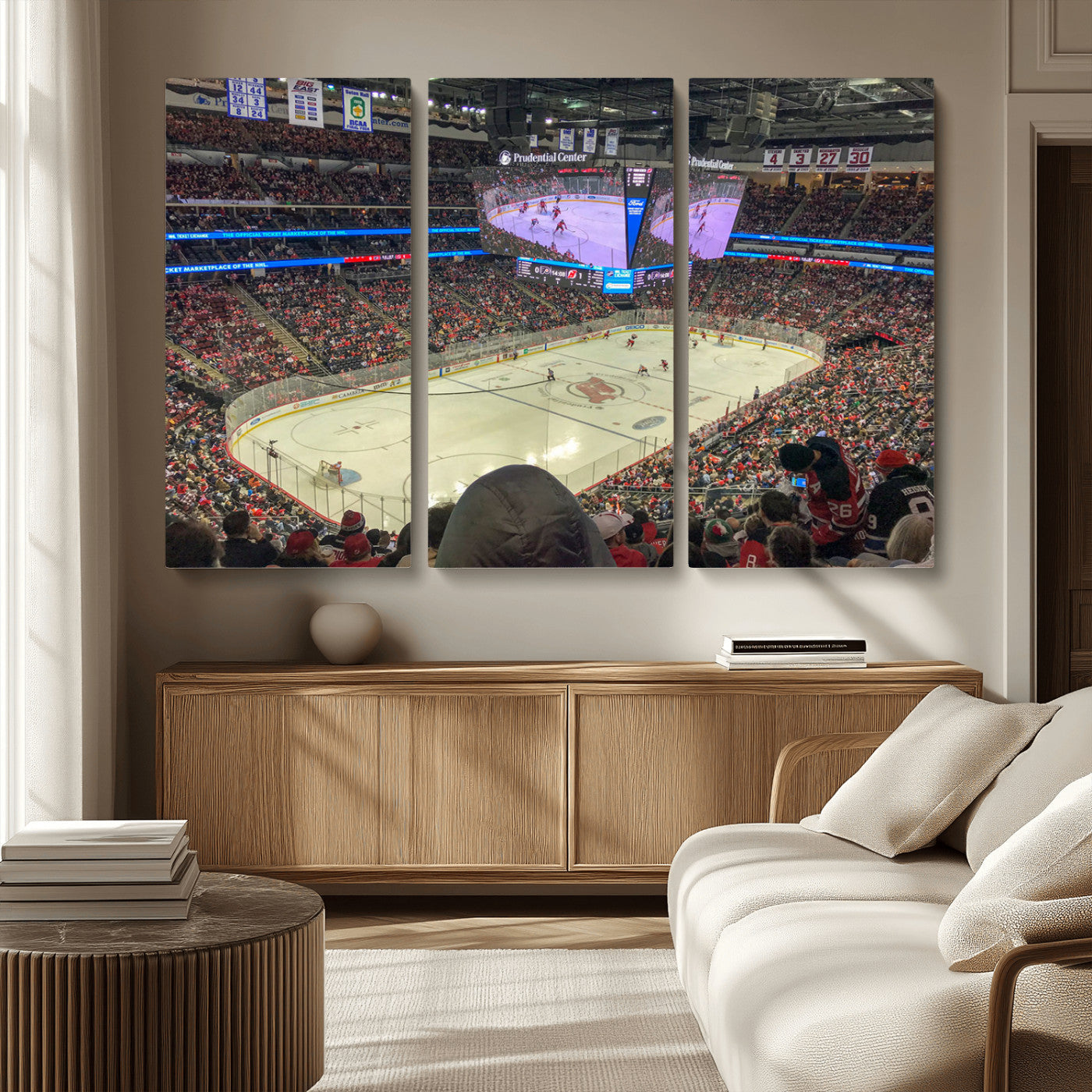 MGV-CV-48X32-3P - Prudential Center Newark New Jersey Devils Hockey Stadium, New Jersey Devils Hockey Stadium Canvas