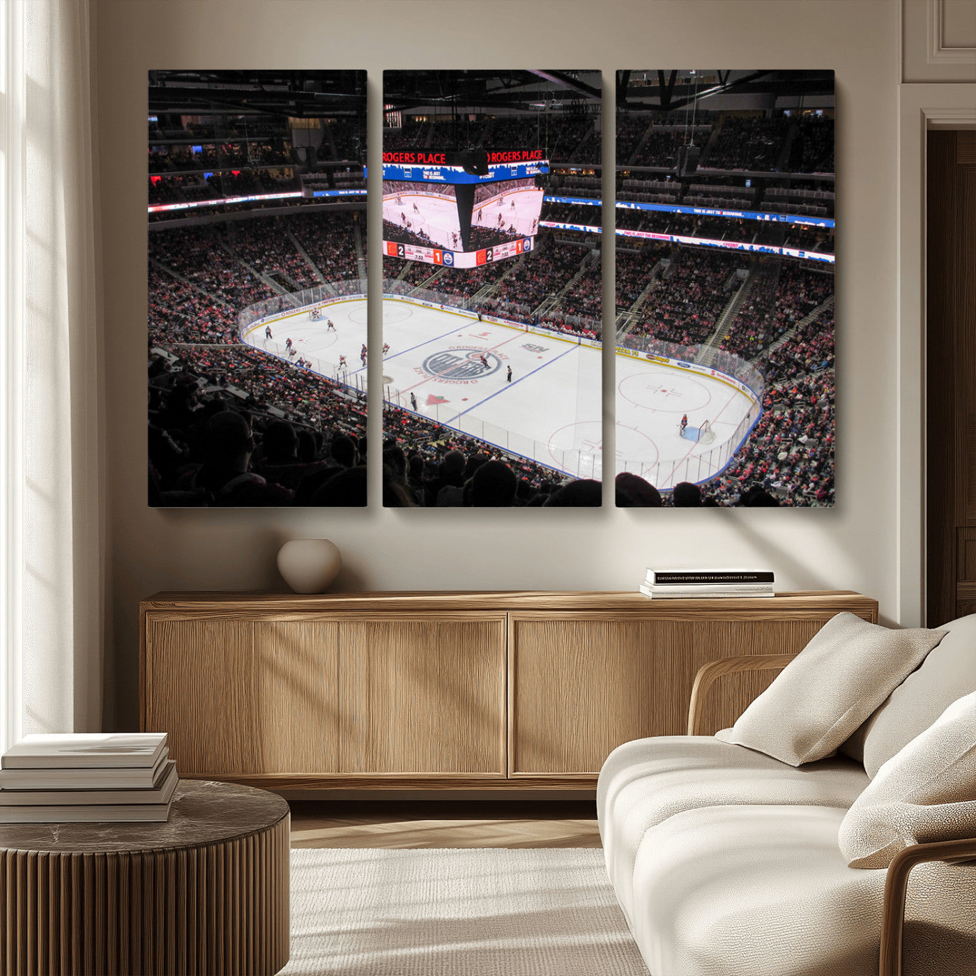 MGV-CV-48X32-3P - Rogers Place Edmonton Oilers Ice Hockey Stadium Wall Art, Rogers Place Edmonton Oilers Wall Art