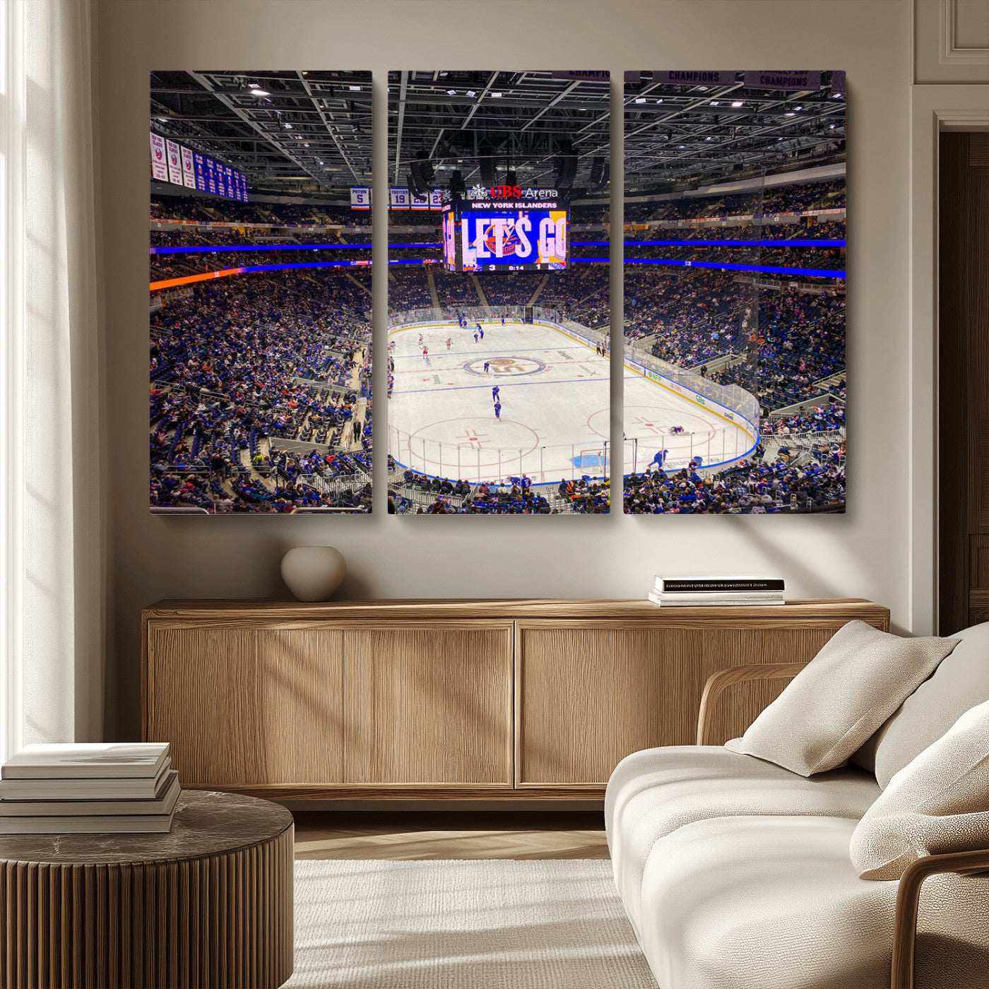 MGV-CV-48X32-3P - UBS Arena Elmont New York Islanders Ice Hockey Wall Art, UBS Arena Elmont Wall Art Canvas Print