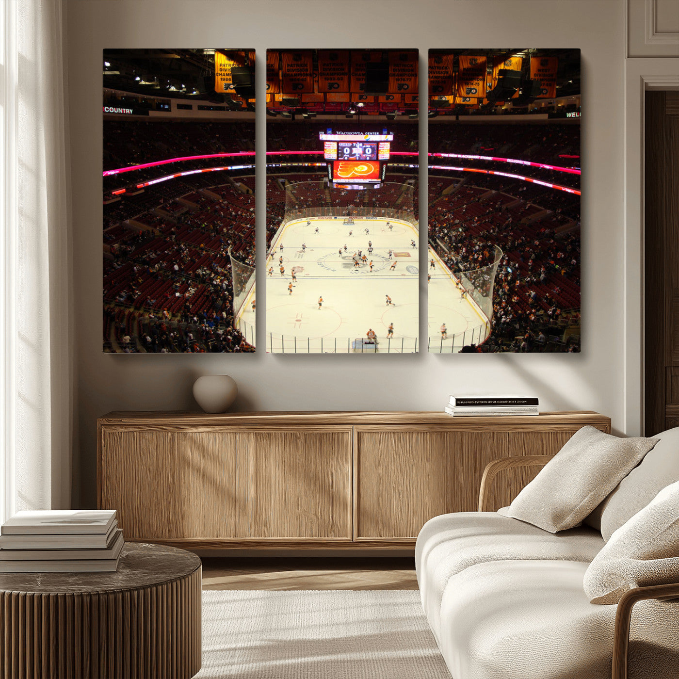 MGV-CV-48X32-3P - Wachovia Center Priort of Lyers Game Ice Hockey Stadium Canvas Print, Lyers Game Ice Hockey Stadium