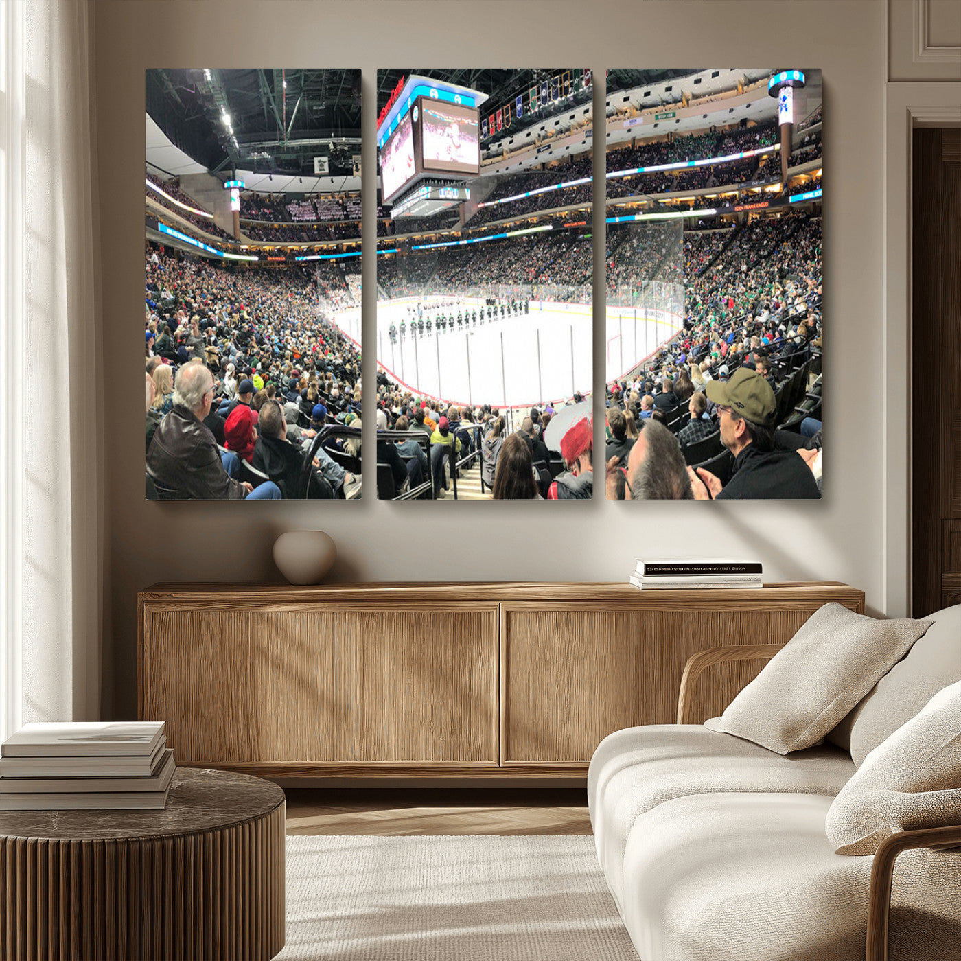 MGV-CV-48X32-3P - Xcel Energy Center St Paul Minnesota Wild Ice Hockey Stadium Canvas, Minnesota Wild Ice Hockey