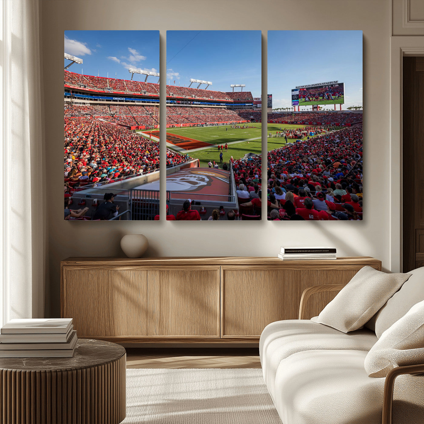 MGV-CV-48X32-3P - Florida Tampa Raymond James Stadium Wall Art Canvas Print - NFL Football Stadium Print