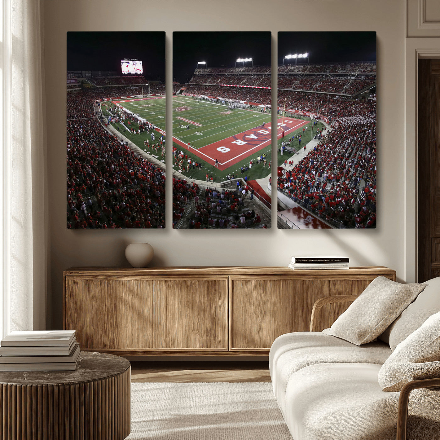 MGV-CV-48X32-3P - Houston Cougars Football Team Print - Houston TDECU Stadium Wall Art Canvas Print