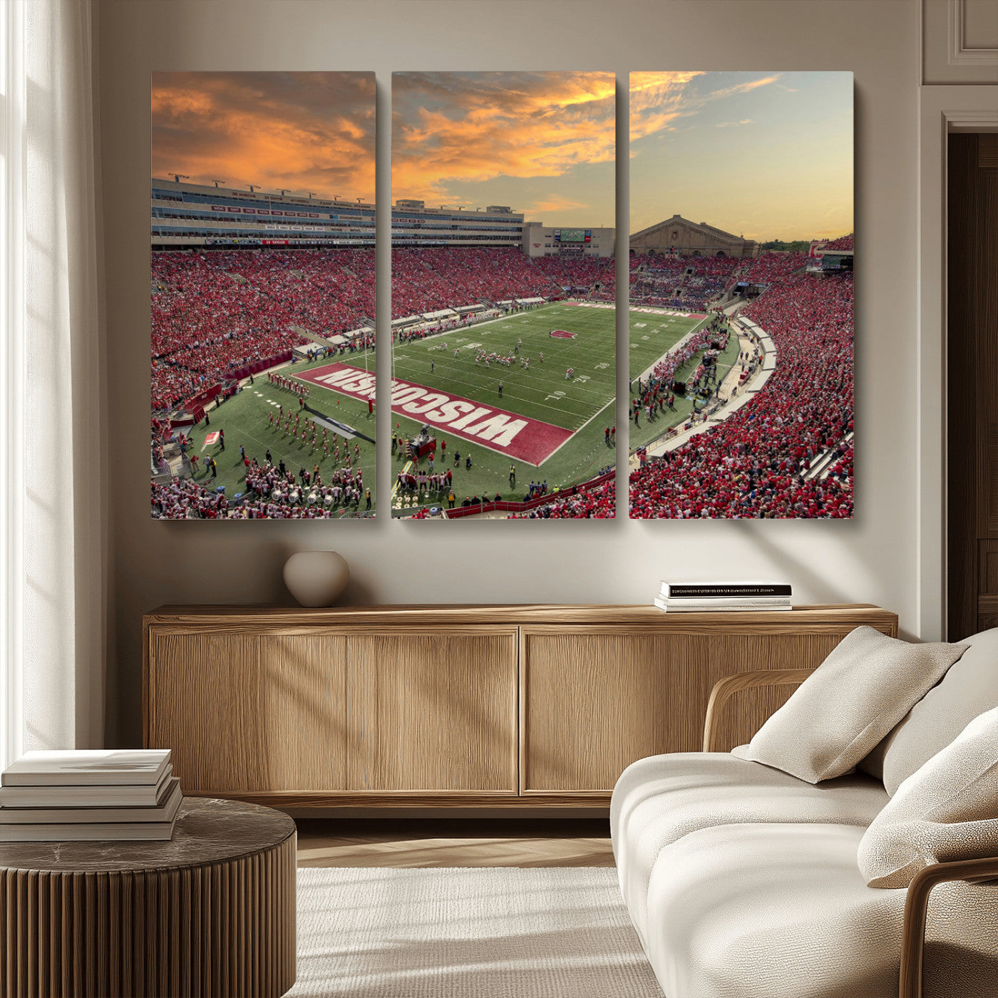 41472-MGV-CV-36X24-Camp Randall Stadium Wisconsin Badgers Large Wall Art Canvas Print | College Football Stadium Wall