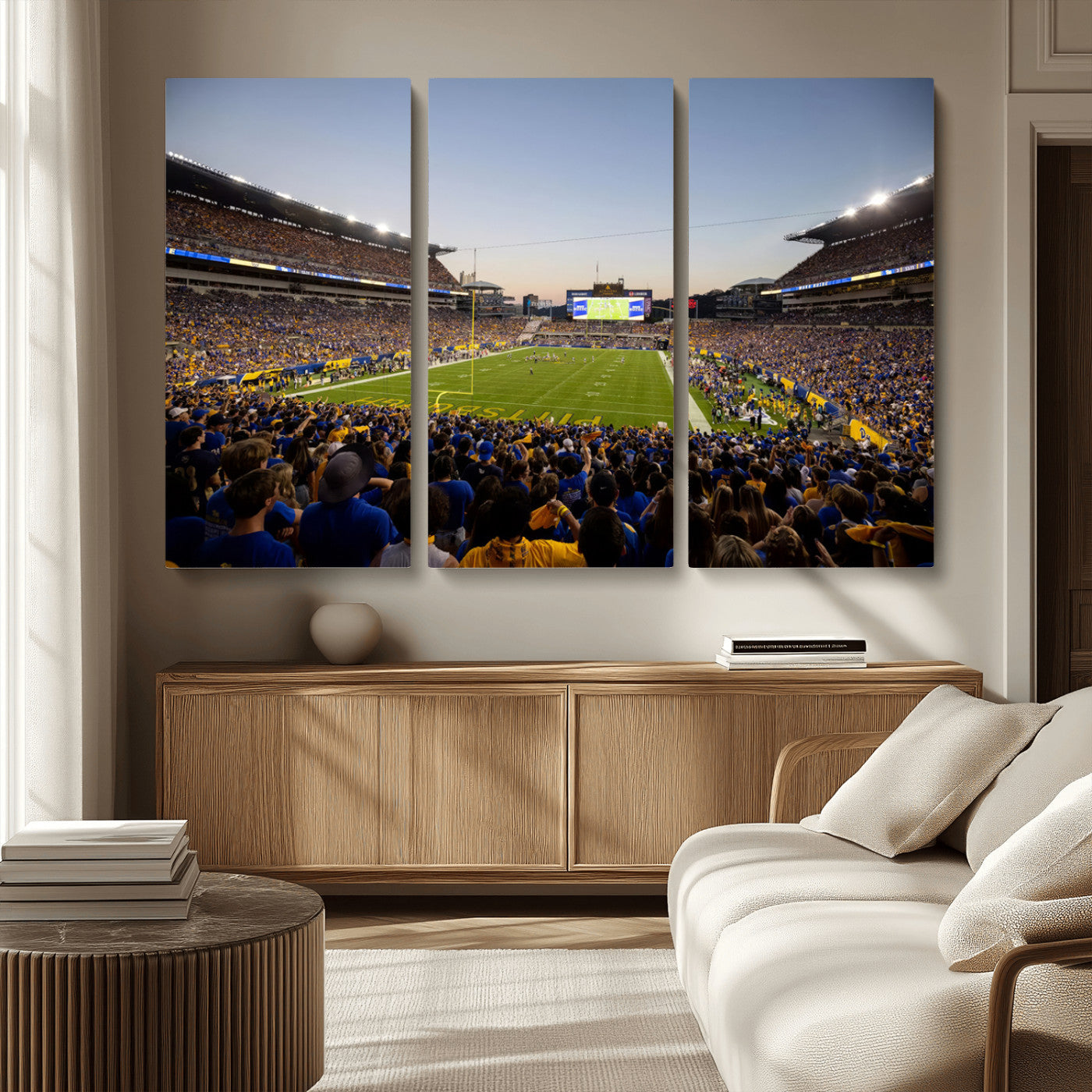 MGV-CV-48X32-3P - Pittsburgh Panthers Football Team Print - Pittsburgh Acrisure Stadium Wall Art Canvas Print