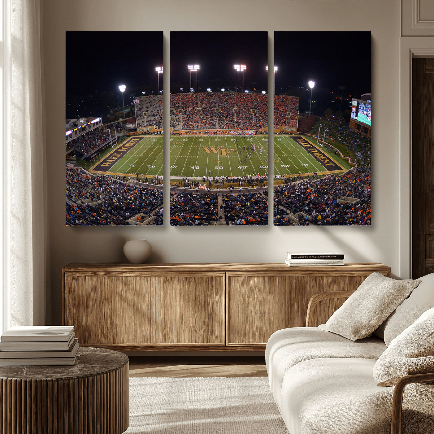 MGV-CV-48X32-3P - Demon Deacons Print Canvas, Football Team Print - Winston-Salem Allegacy Federal Credit Union