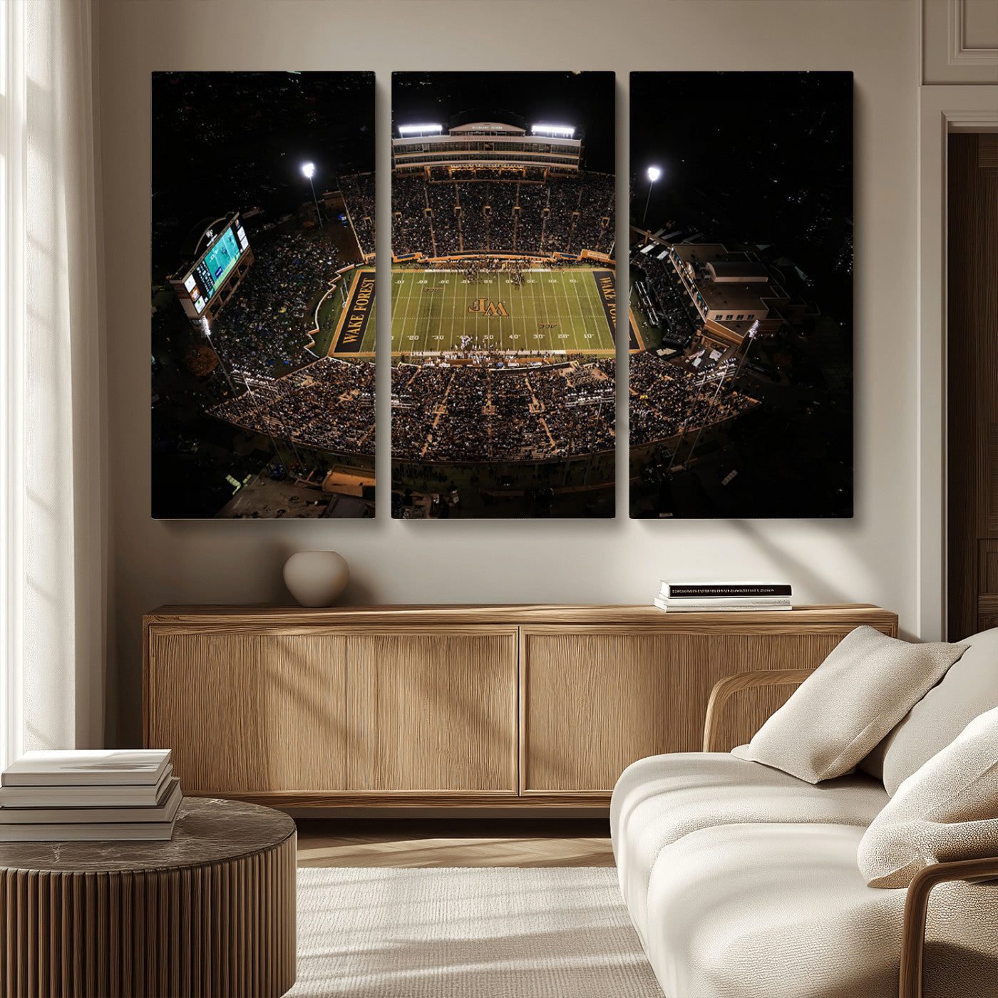 MGV-CV-48X32-3P - Wake Forest University Demon Deacons Canvas Printi, Football Team Print - Winston-Salem Allegacy
