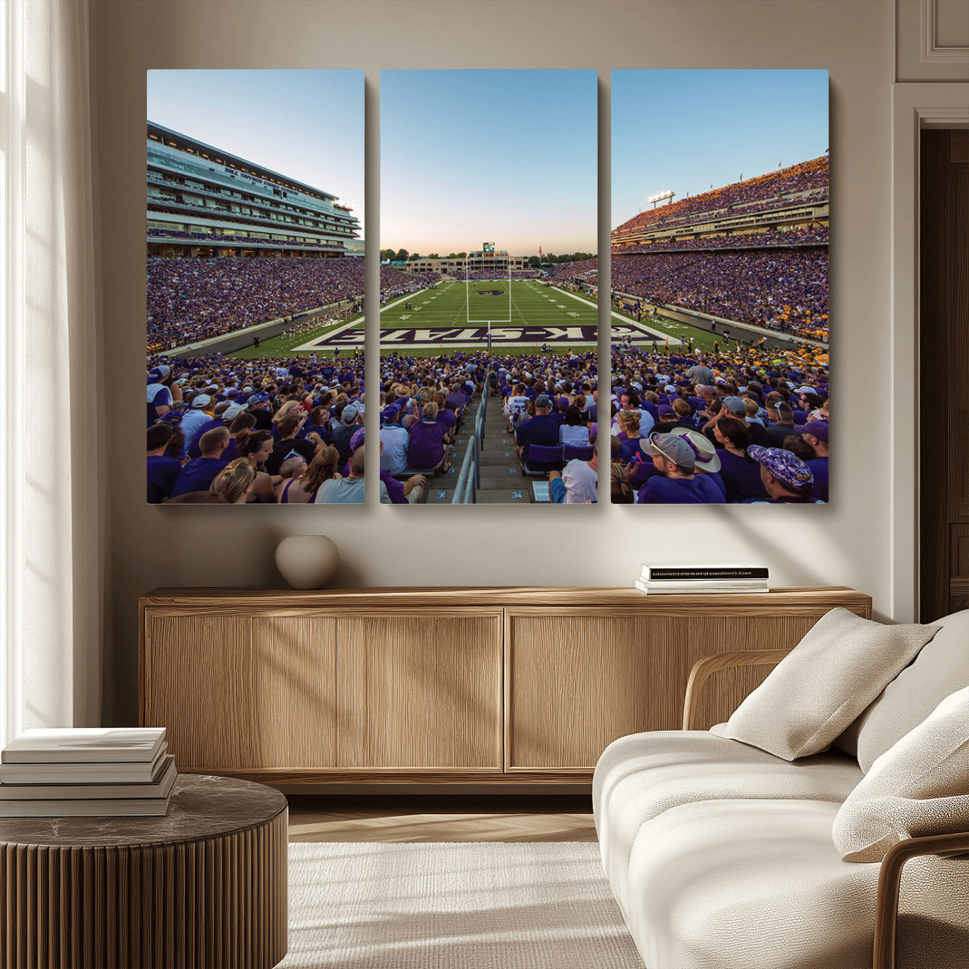 MGV-CV-48X32-3P - Kansas State University Wildcats Football Team Print - Manhattan Bill Snyder Family Football Stadium