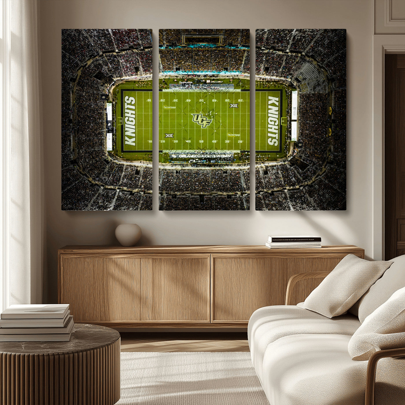 MGV-CV-48X32-3P - UCF Knights Football Team Print - Orlando FBC Mortgage Stadium Wall Art, UCF Knights Canvas Print