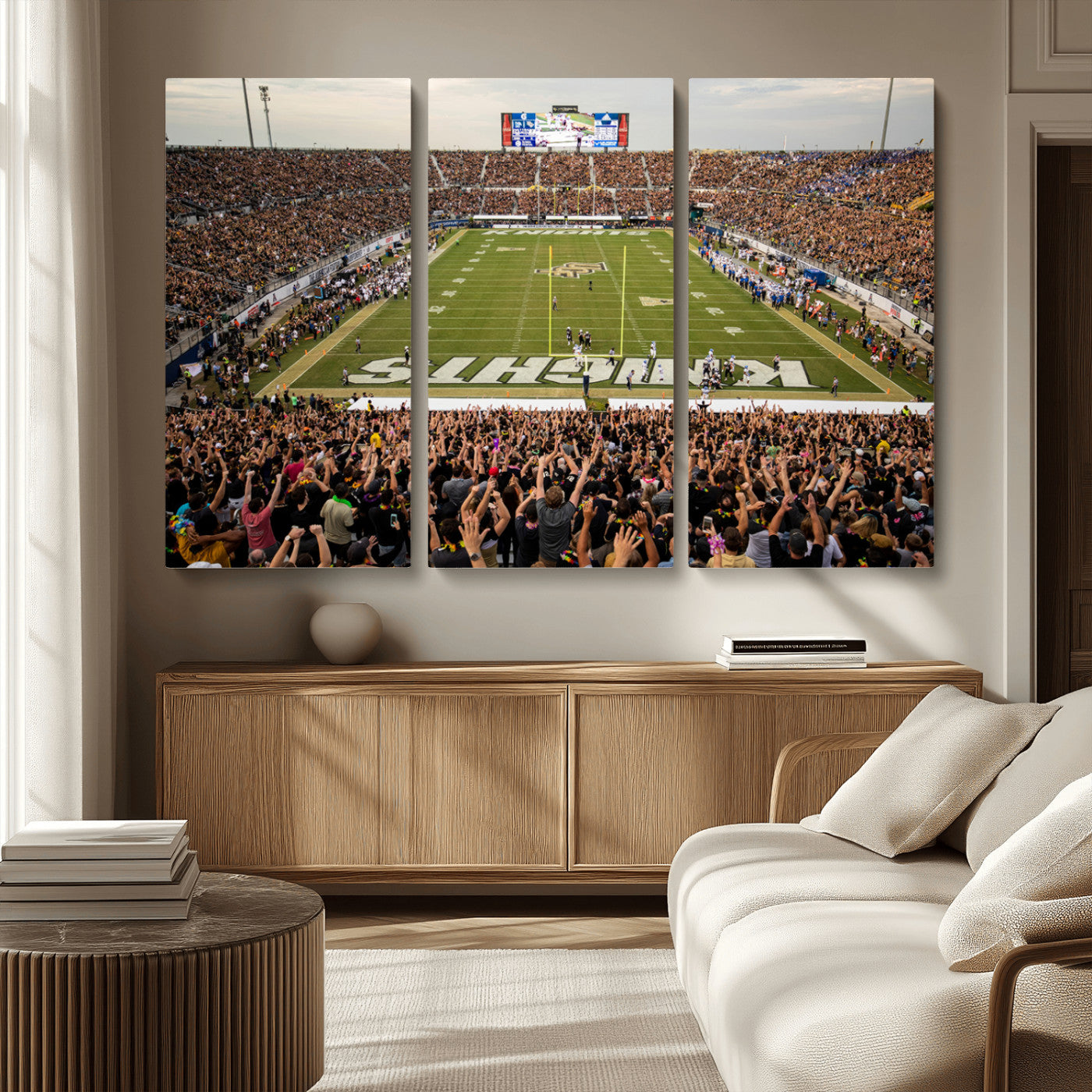 MGV-CV-48X32-3P - UCF Knights Football Team Print - Orlando FBC Mortgage Stadium Canvas Print
