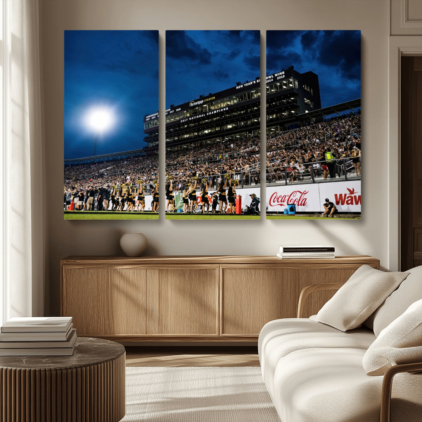 MGV-CV-48X32-3P - UCF Knights Football Team Print - Orlando FBC Mortgage Stadium Wall Art Canvas Print