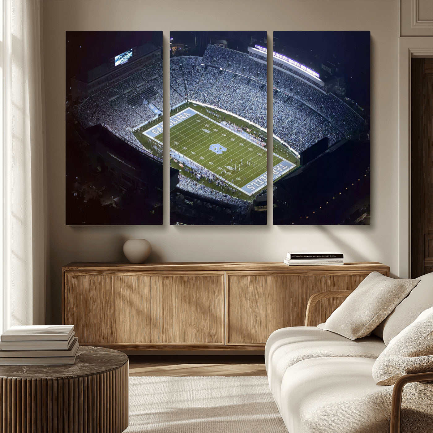 MGV-CV-48X32-3P - University of North Carolina Tar Heels Football Team Print - Chapel Hill Kenan Memorial Stadium
