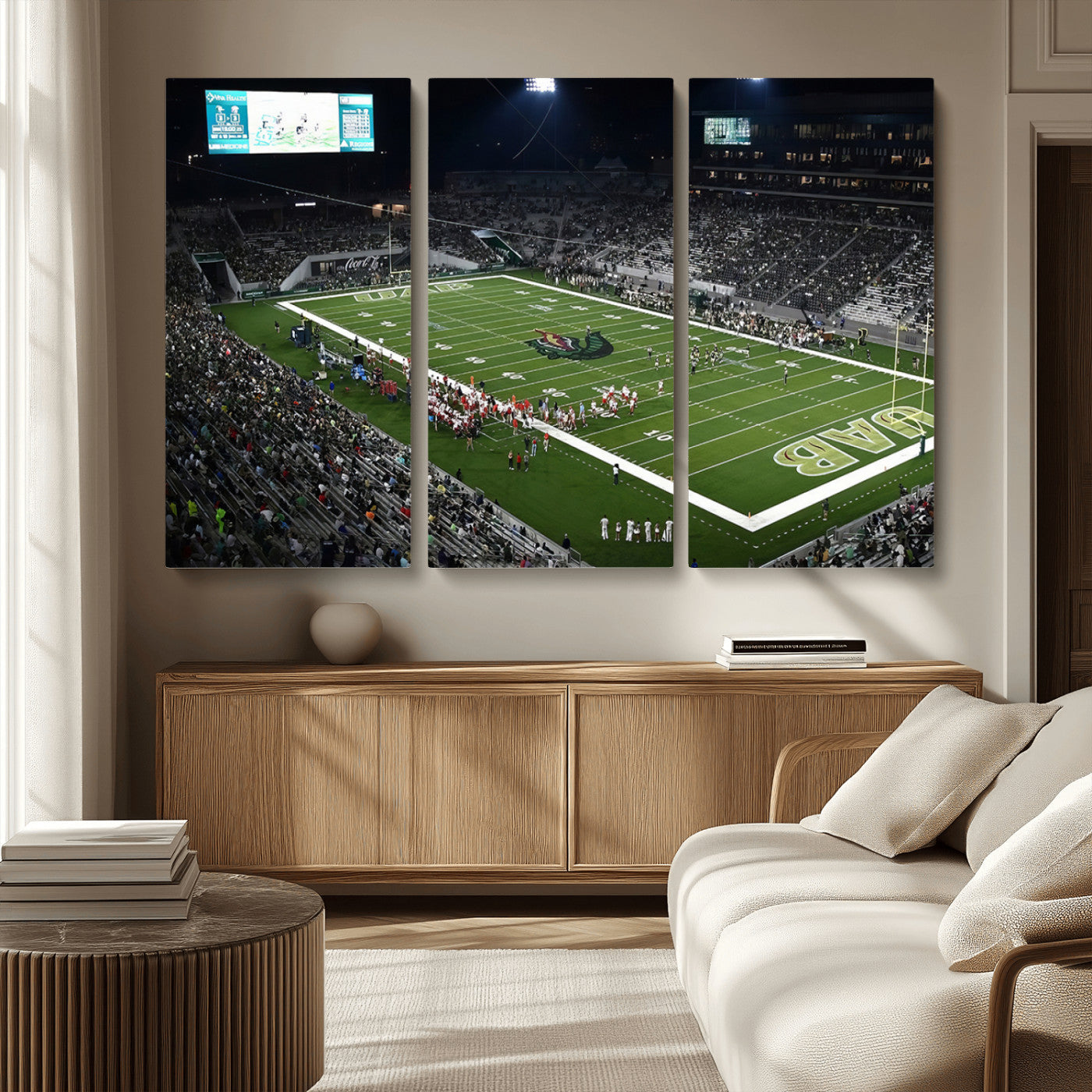 MGV-CV-48X32-3P - UAB Blazers Football Team Print - Birmingham Protective Stadium Wall Art Canvas Print
